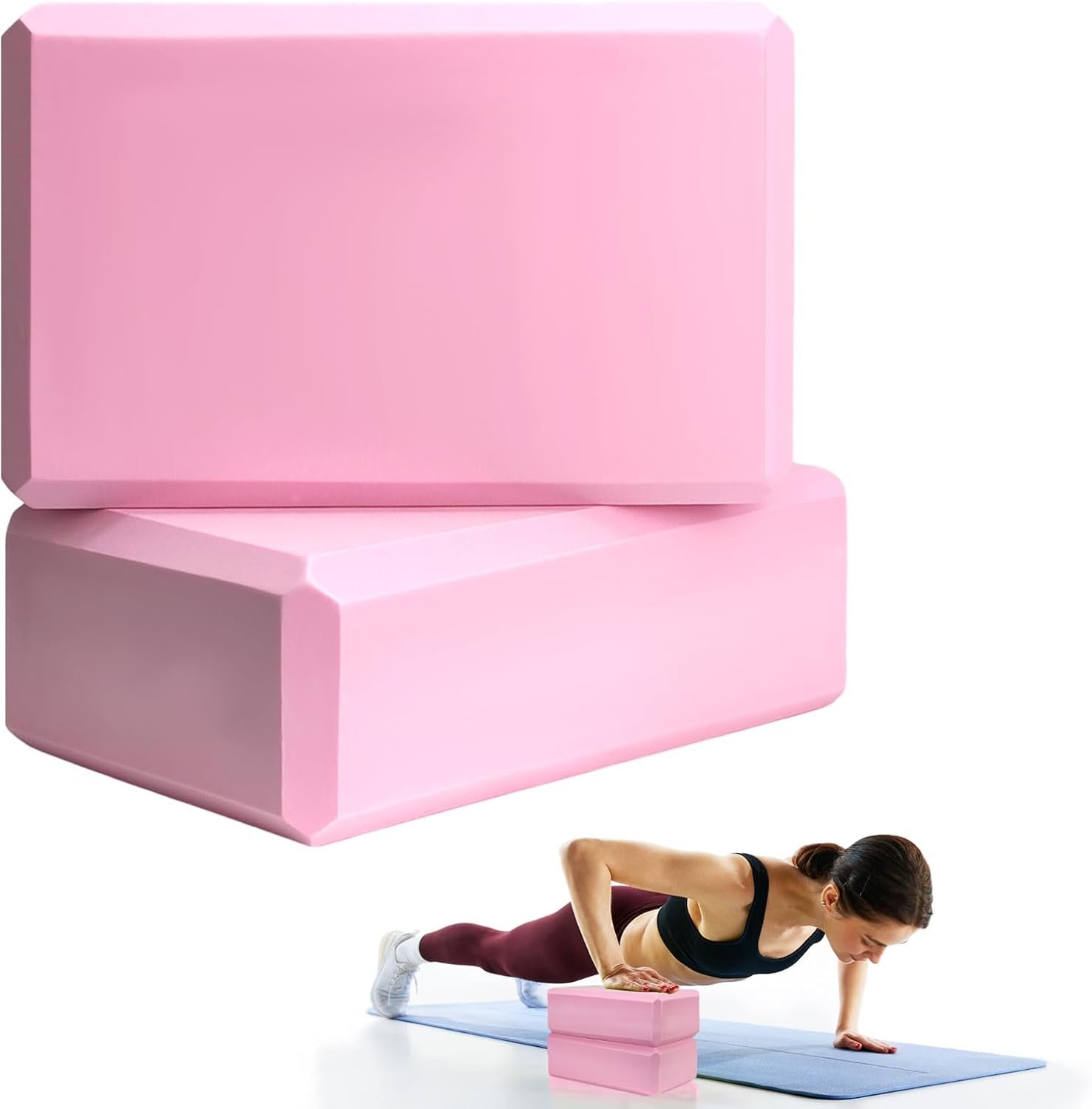 2 Pcs Yoga Blocks, 9″x6″x3″ Foam Blocks Yo...