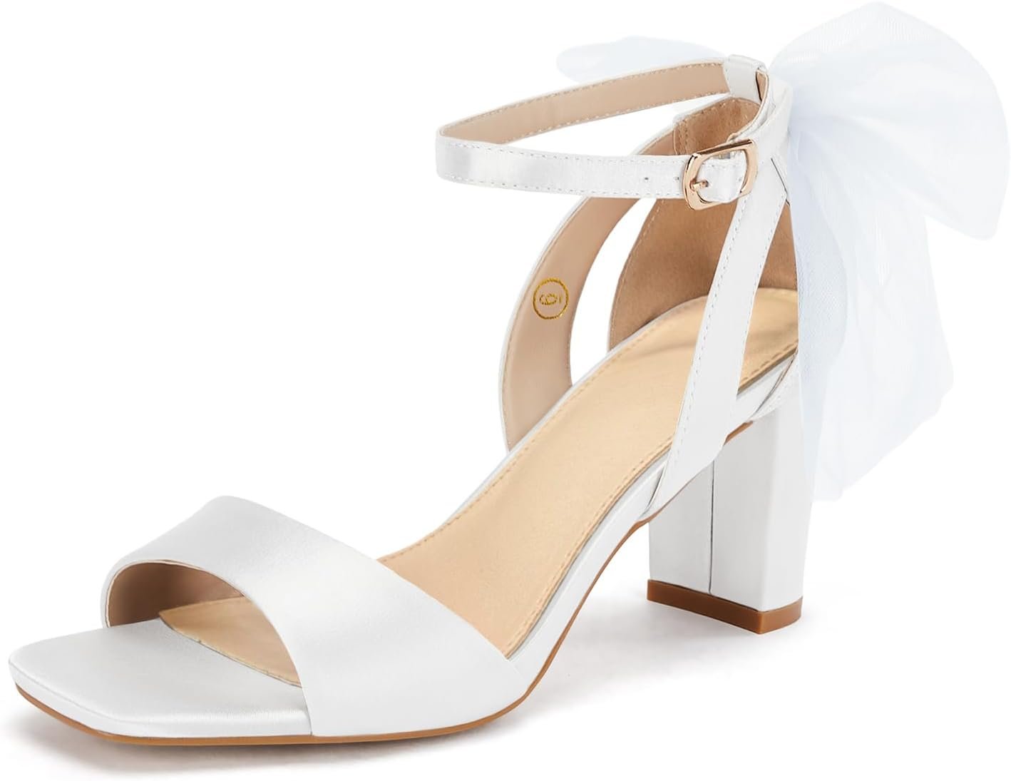 Coutgo Women’s Bow Tie Heeled Sandals Chunky Heels One...