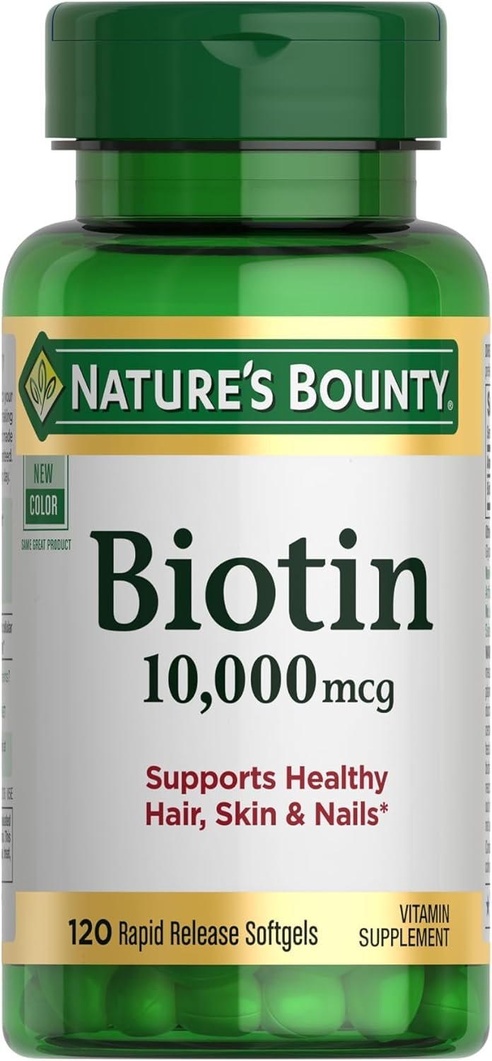 Nature’s Bounty Biotin Hair Skin and Nails Vitamins, S...