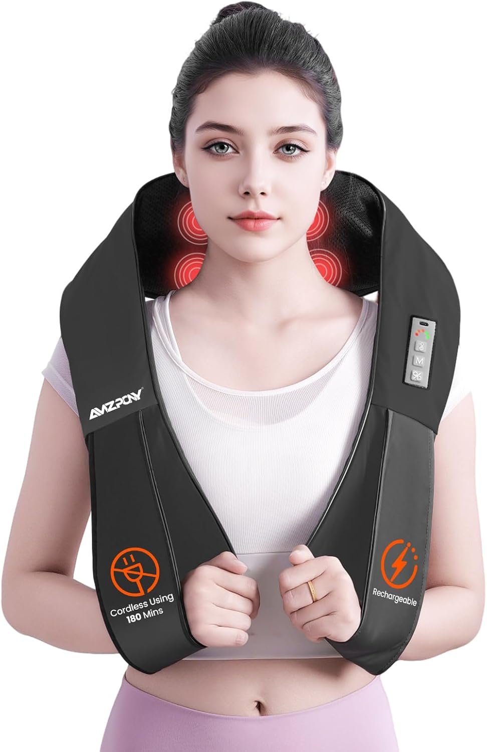 AMZPONY® Cordless Neck Massager for Pain Relief Deep Tissue...