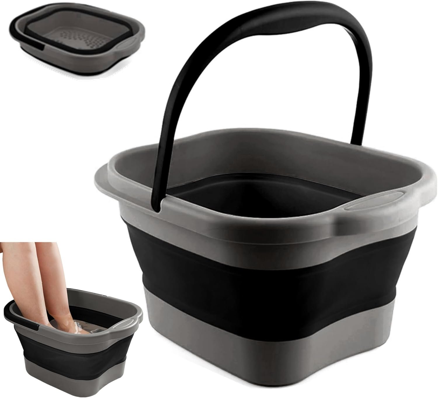 Collapsible Foot Tub Feet Soaking Spa Bath with Massager Acu...