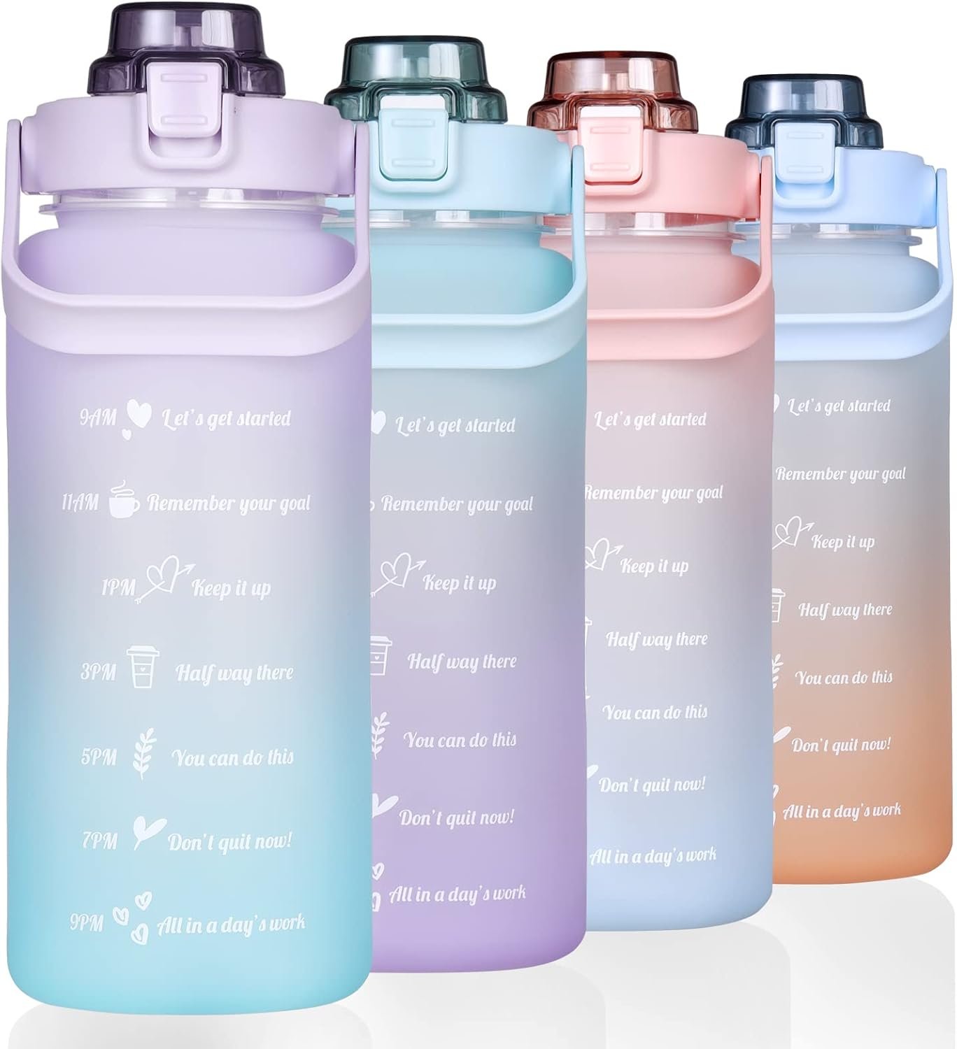 RYI Large Half Gallon 64 OZ Motivational Water Bottle with S...