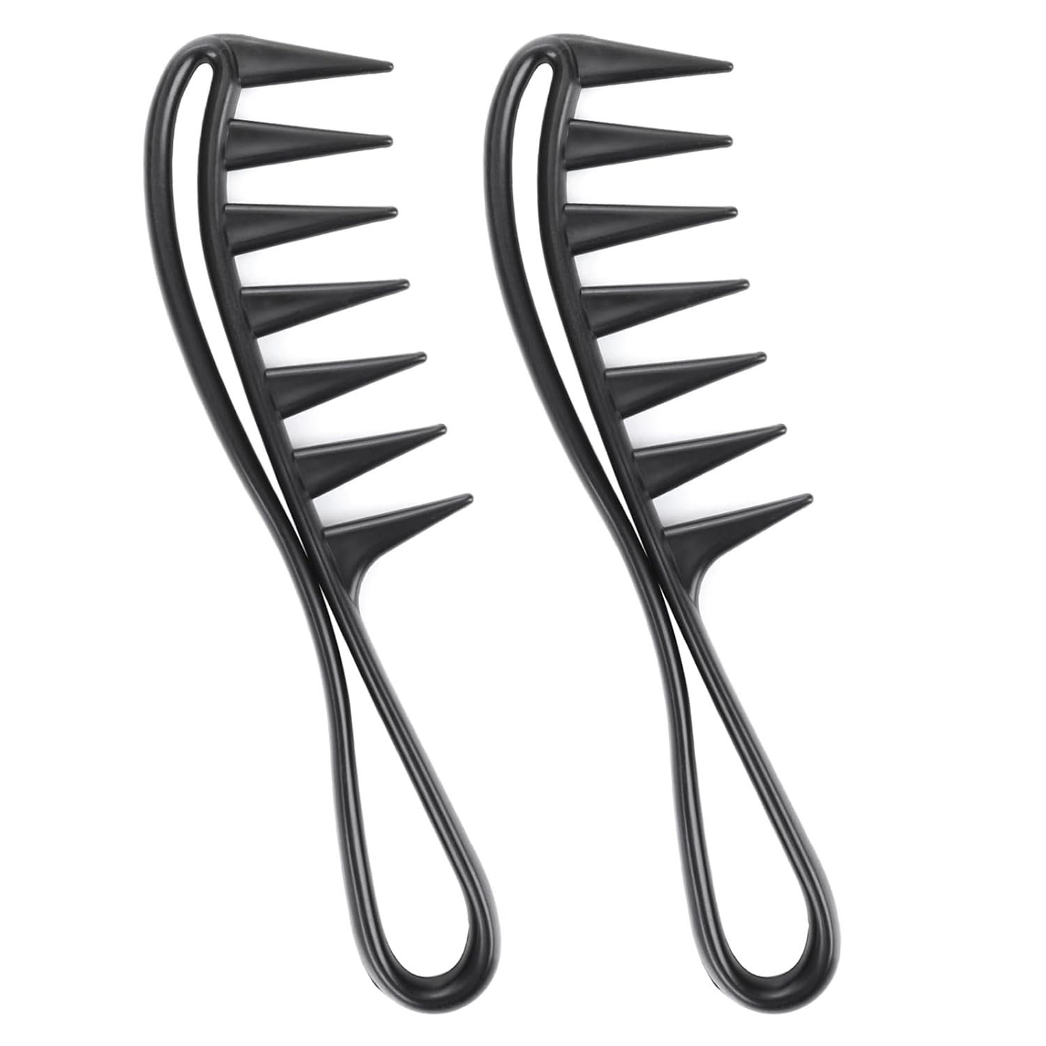 Wide Tooth Comb 2 PCS Curly Knotted Wavy Thick Thin Hair Car...