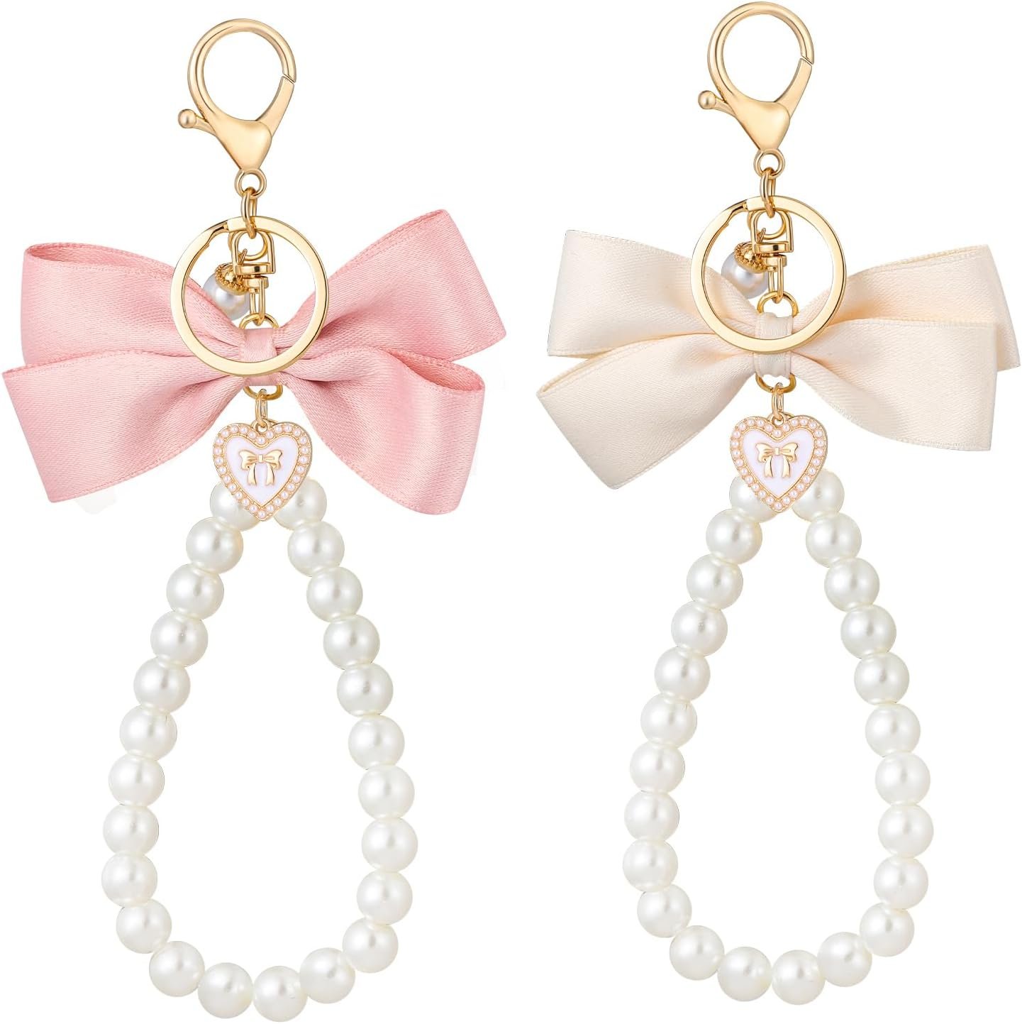 2Pcs Cute Bow Keychain for Women,Purse Charms Bow Bag Charms...