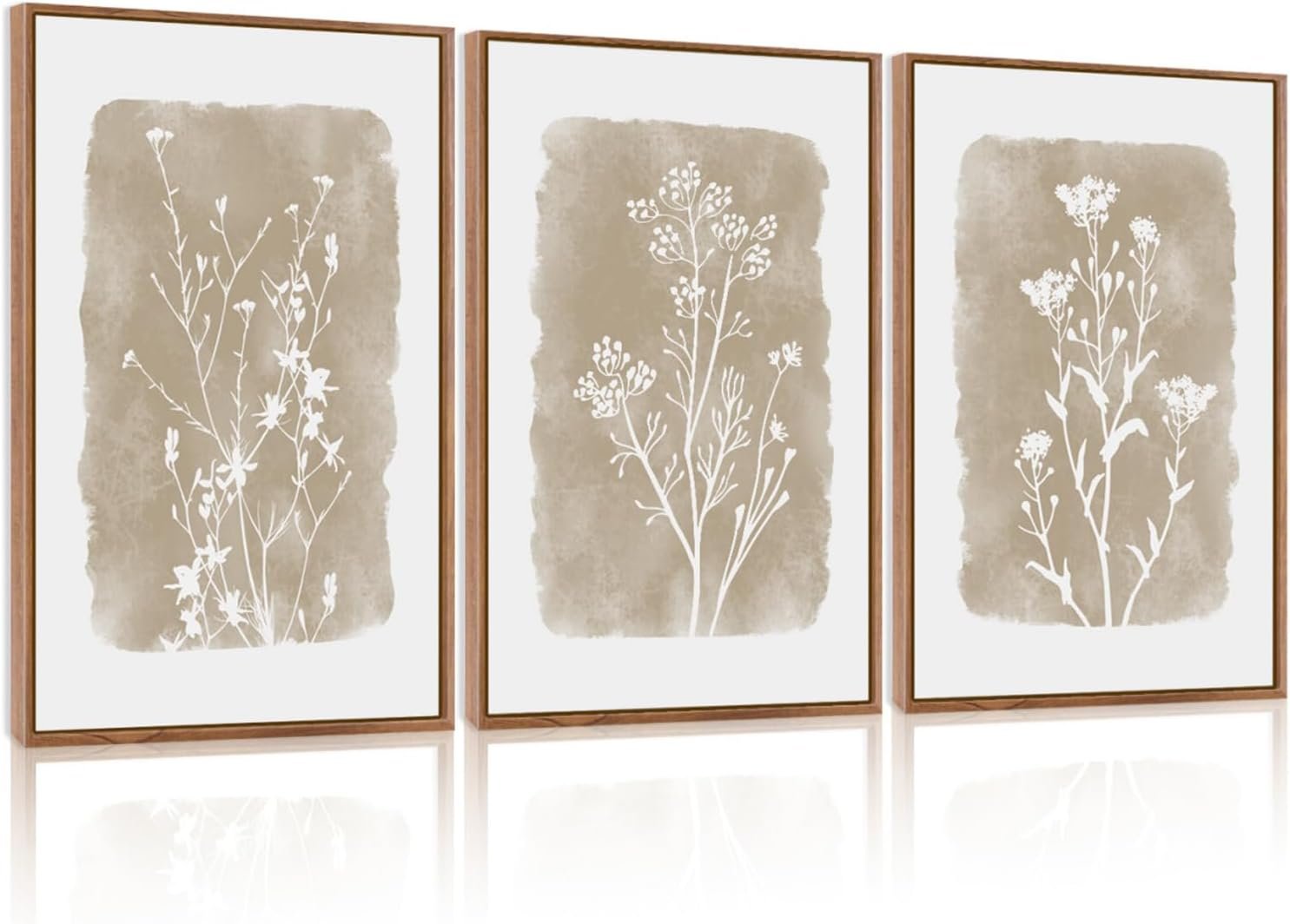 CHDITB Botanical Farmhouse Wall Art Set, Framed Boho Plant W...