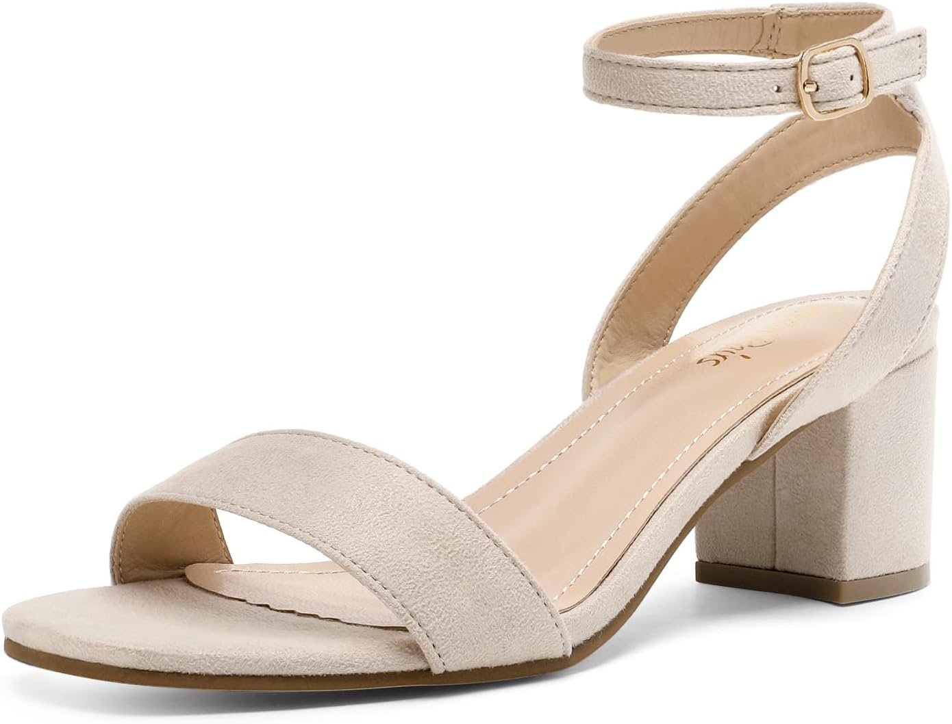 DREAM PAIRS Women’s Open Toe Ankle Strap Low Block Chu...