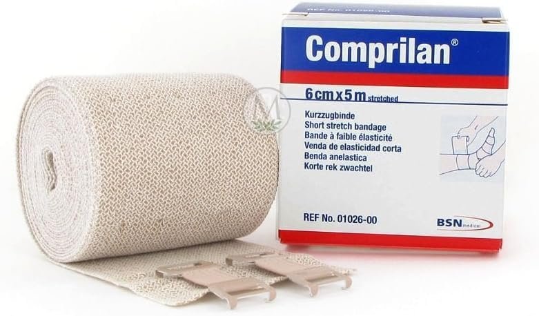 Short Stretch Compression Bandage, 6cm x 5m Stretched, Latex...