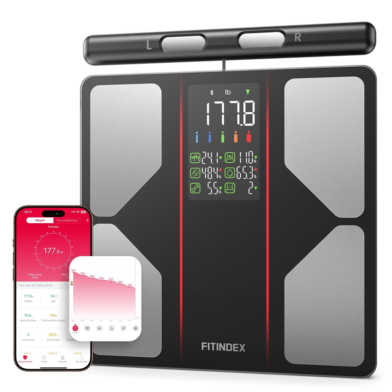 FITINDEX Smart Scale for Body Weight, Body Composition Analy...