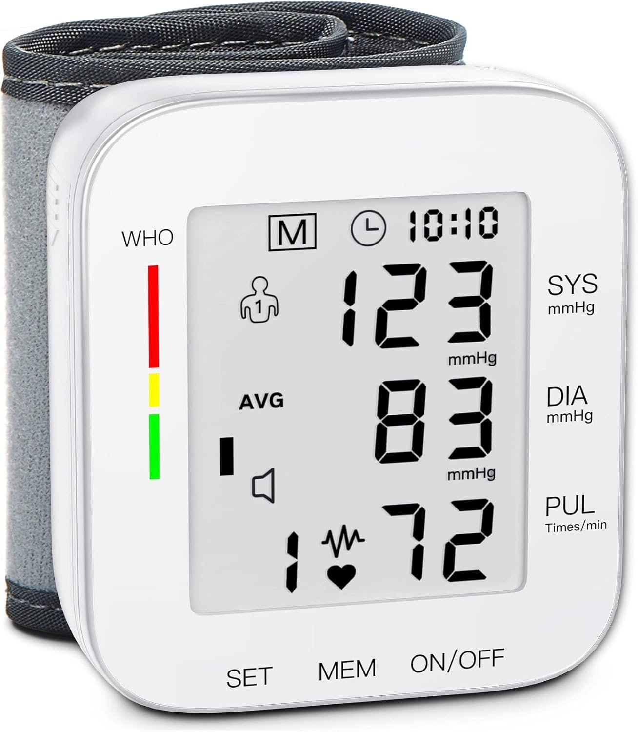 MMIZOO Wrist Blood Pressure Monitor Large LCD Display BP Mac...