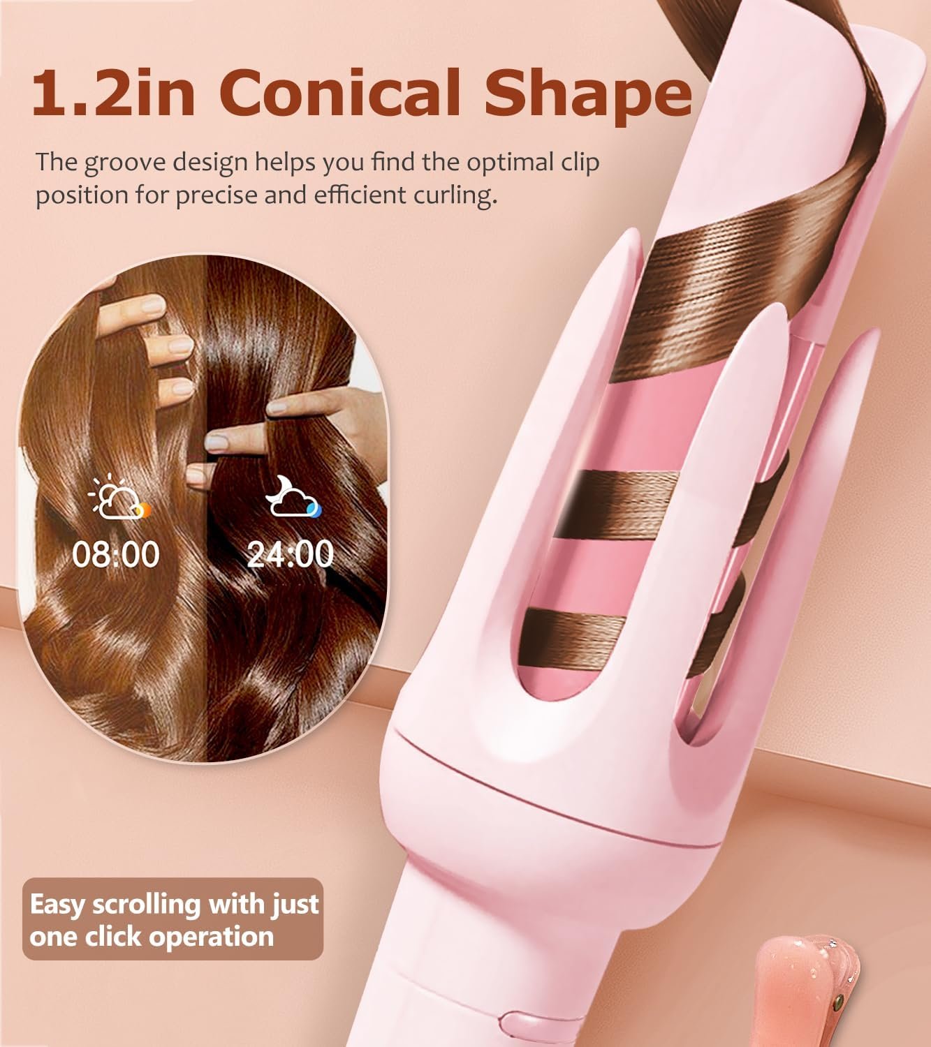 Auto Hair Curler, Automatic Curling Iron with 4 Temperature ...
