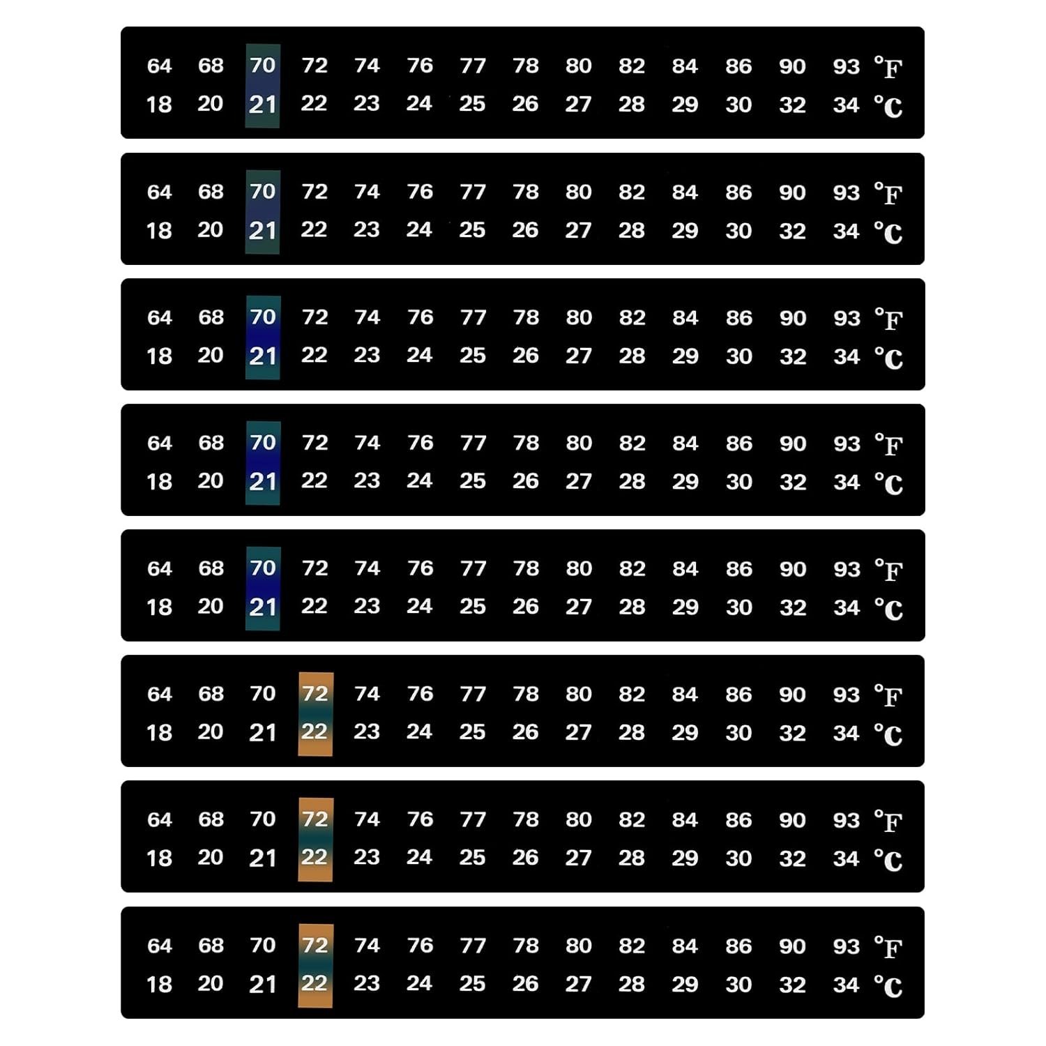 8 Pcs Thermometer Sticker Stick On Thermometer Strip 64-93°...