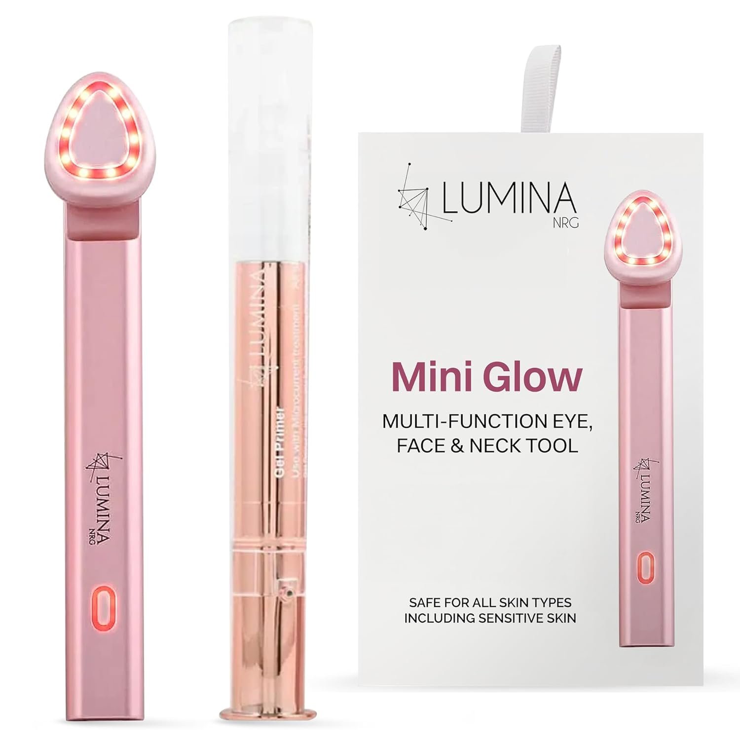 Lumina NRG Mini Glow Pro 5-in-1 LED Face Wand – Skin Lifti...