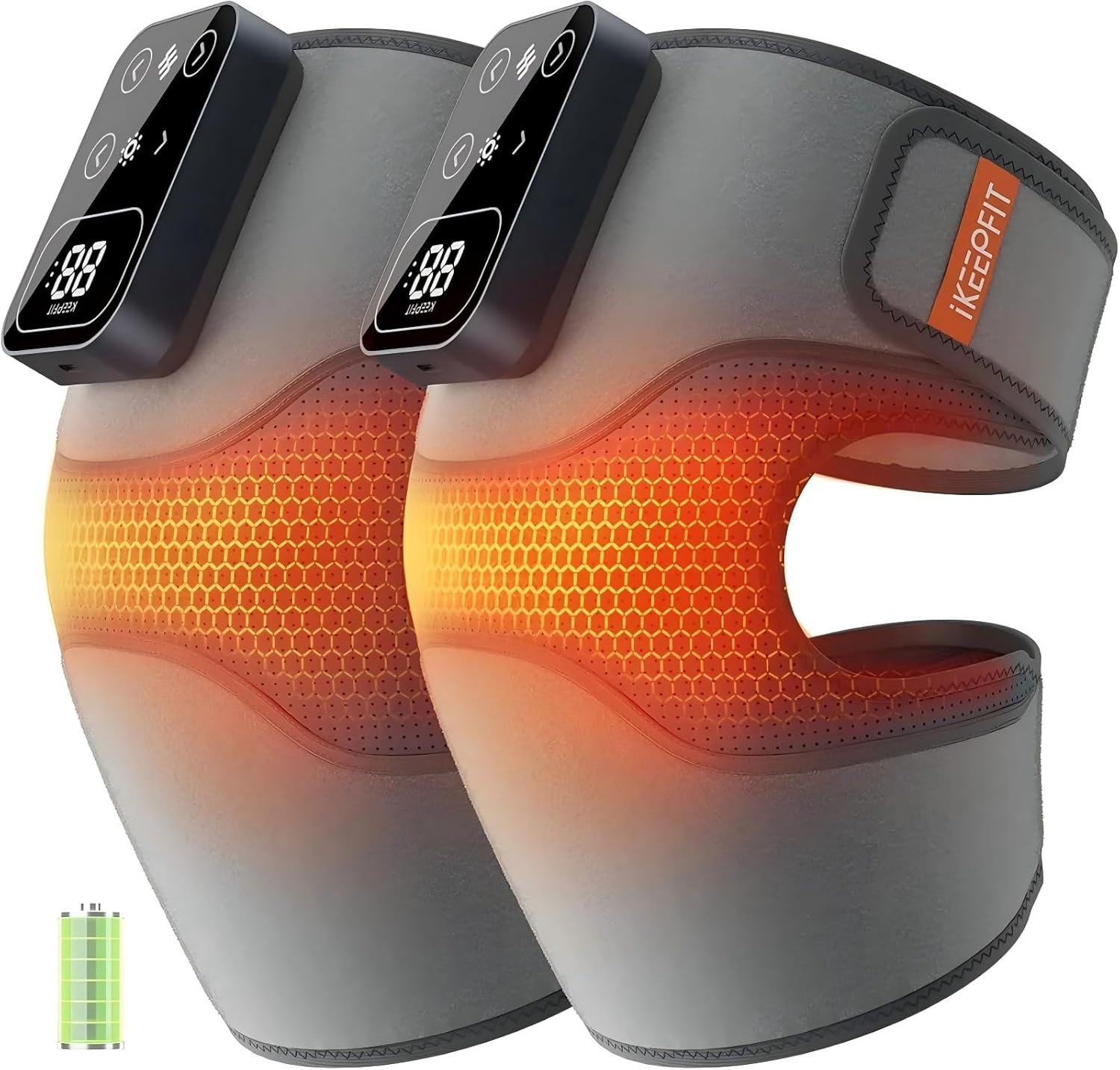 Cordless Knee Massager with Heat Vibration for Pain Relief, ...