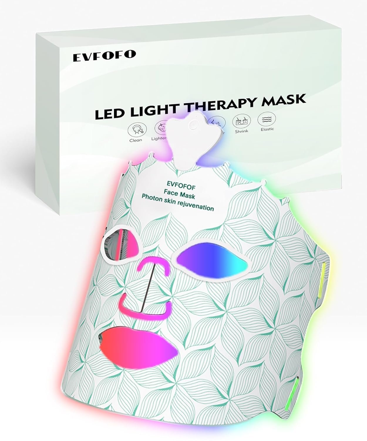 Red Light Therapy Mask for Face, 7 Colors LED Face Mask Ligh...
