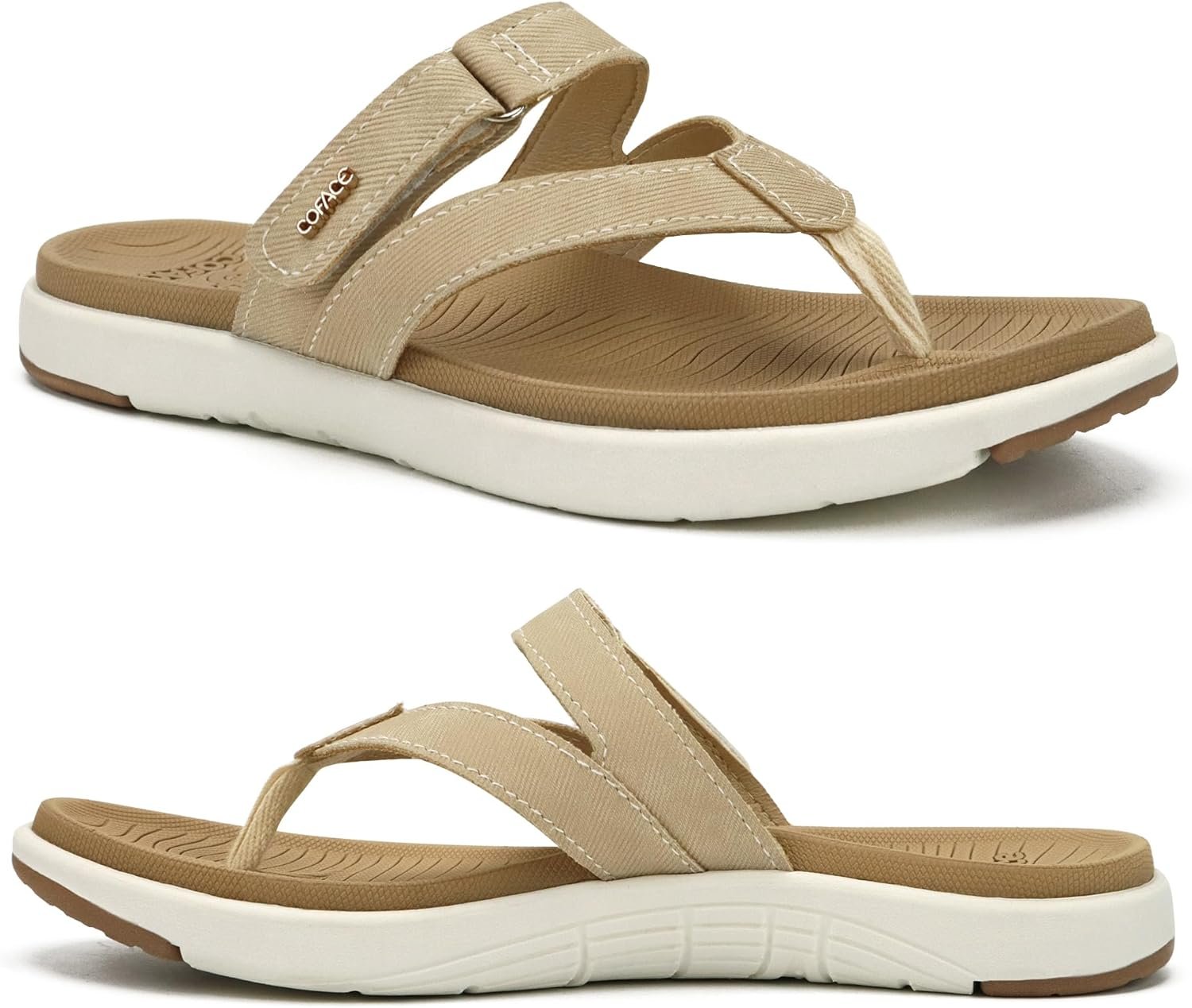 COFACE Womens Fashion Orthotic Flip Flops Ladies Slip On Lig...