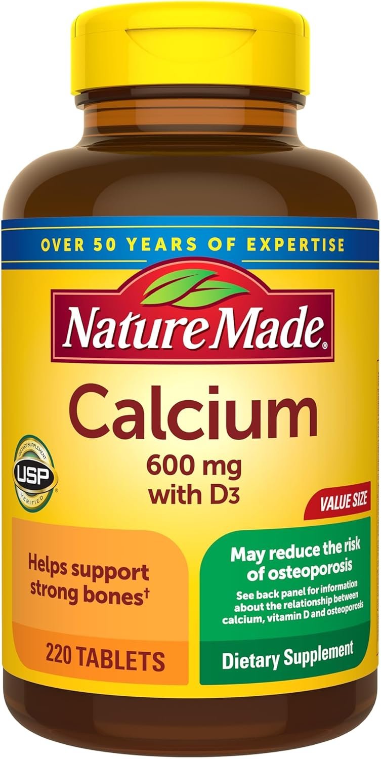 Nature Made Calcium 600 mg with Vitamin D3, Dietary Suppleme...