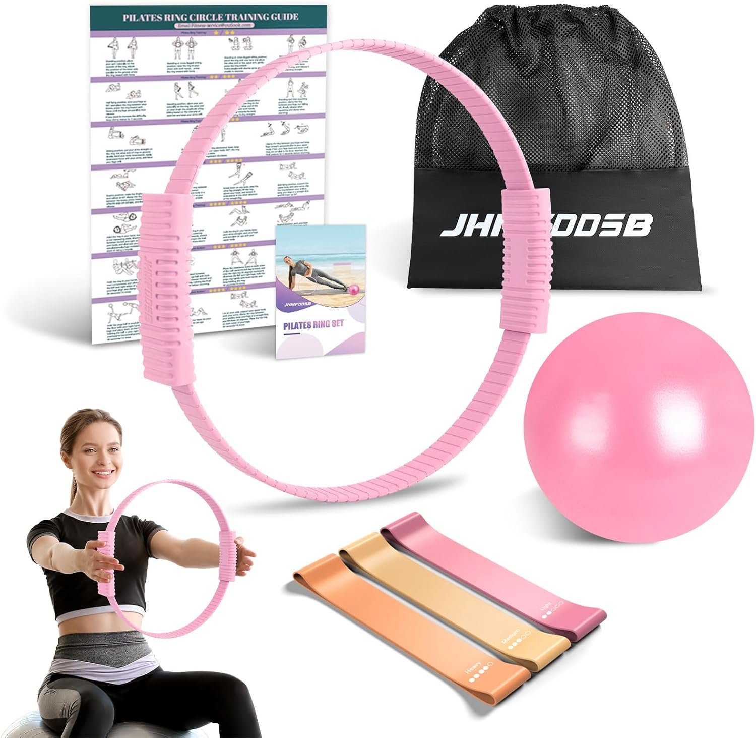 Pilates Ring Set, Pilates Essentials Kit with Pilates Ring a...