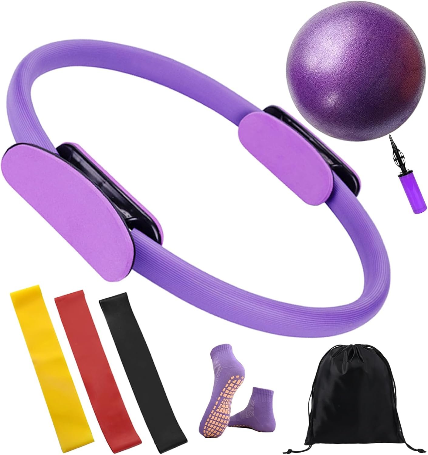 Pilates Ring and Ball Set 12 Inch Magic Circle Pilates Ring ...