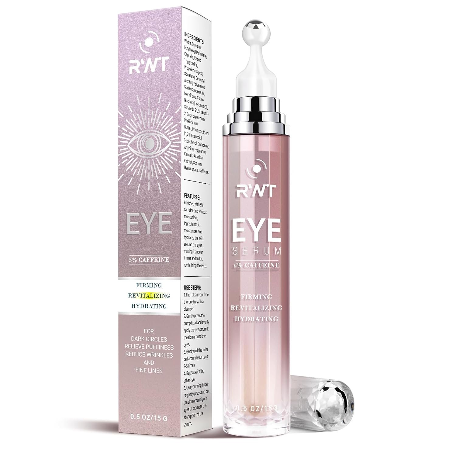 5% Caffeine Eye Cream & Under Eye Serum for Dark Circle...