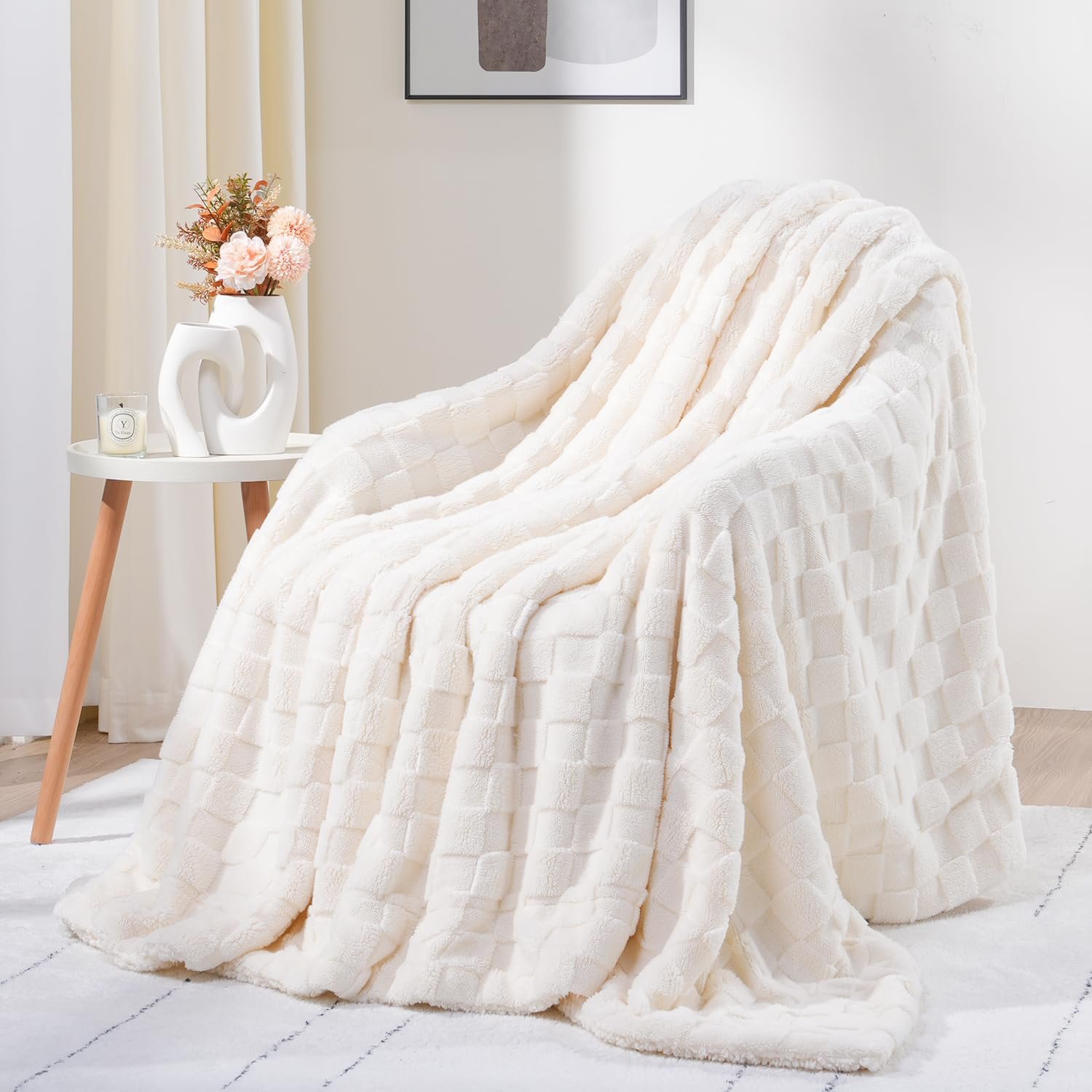 Sherpa Throw Blanket for Couch Bed, Soft Throw Blanket for W...