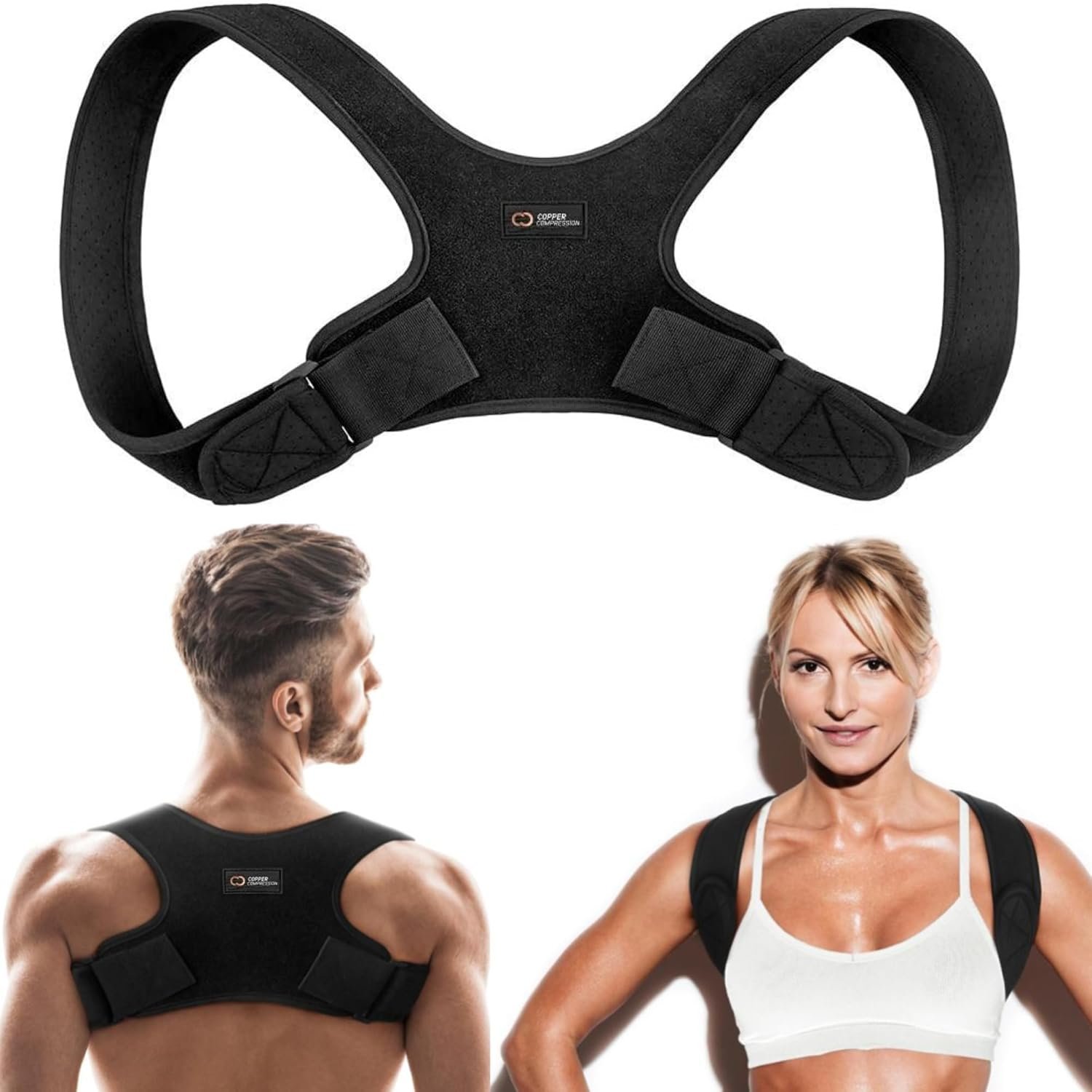 Copper Compression Posture Corrector for Men & Women &#...