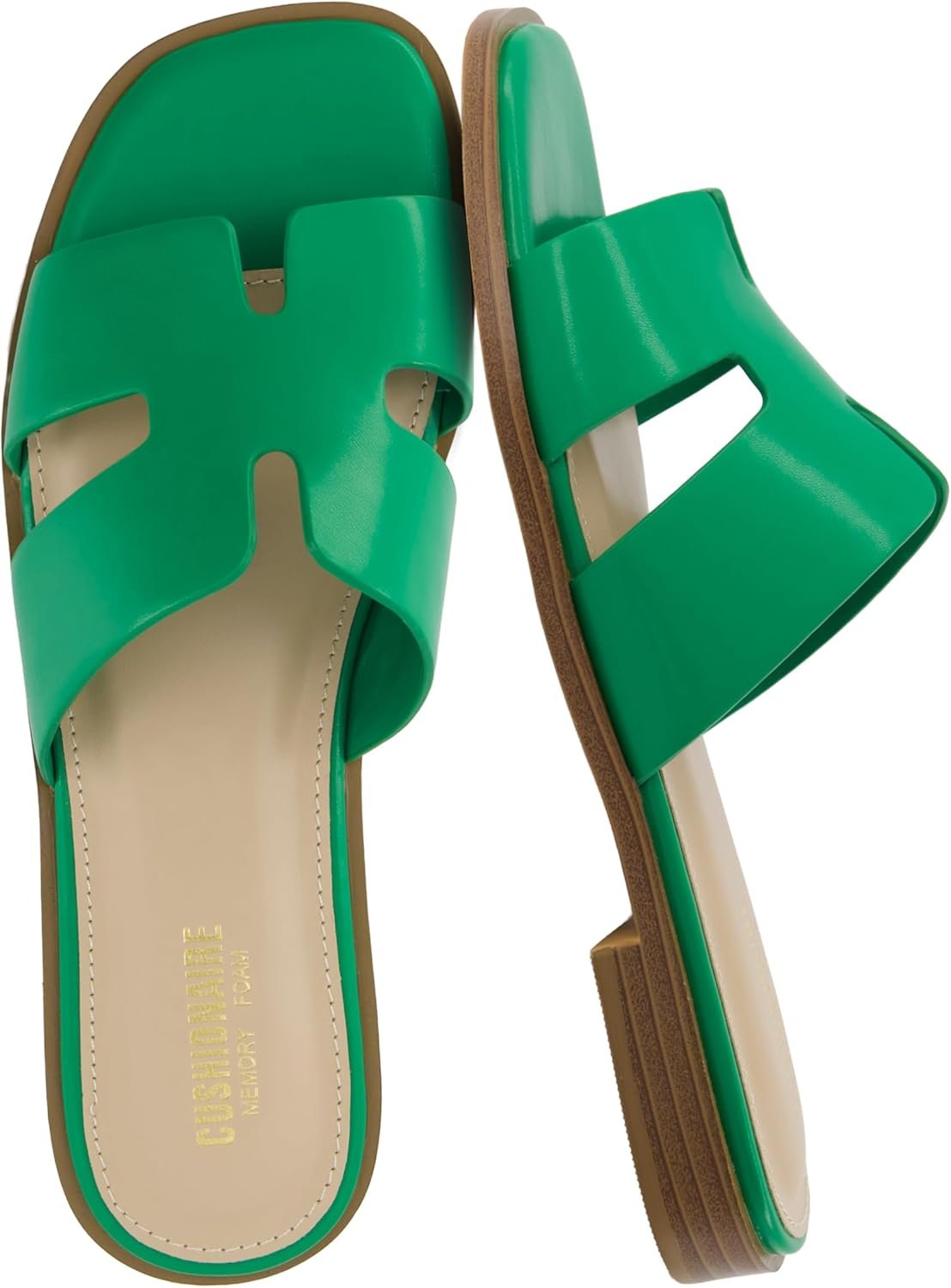 CUSHIONAIRE Voyage Cutout Strap Slides for Women, Slip On Su...