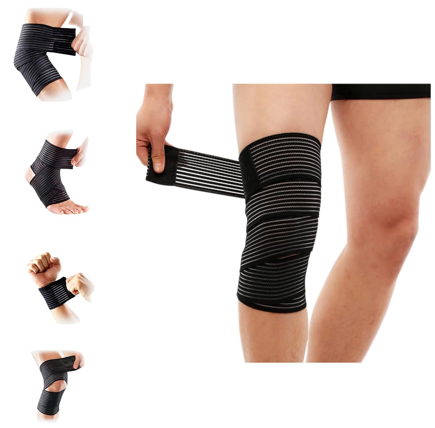 Elastic Breathable Wrap Ankle Extra Long Elastic Knee Wrap C...