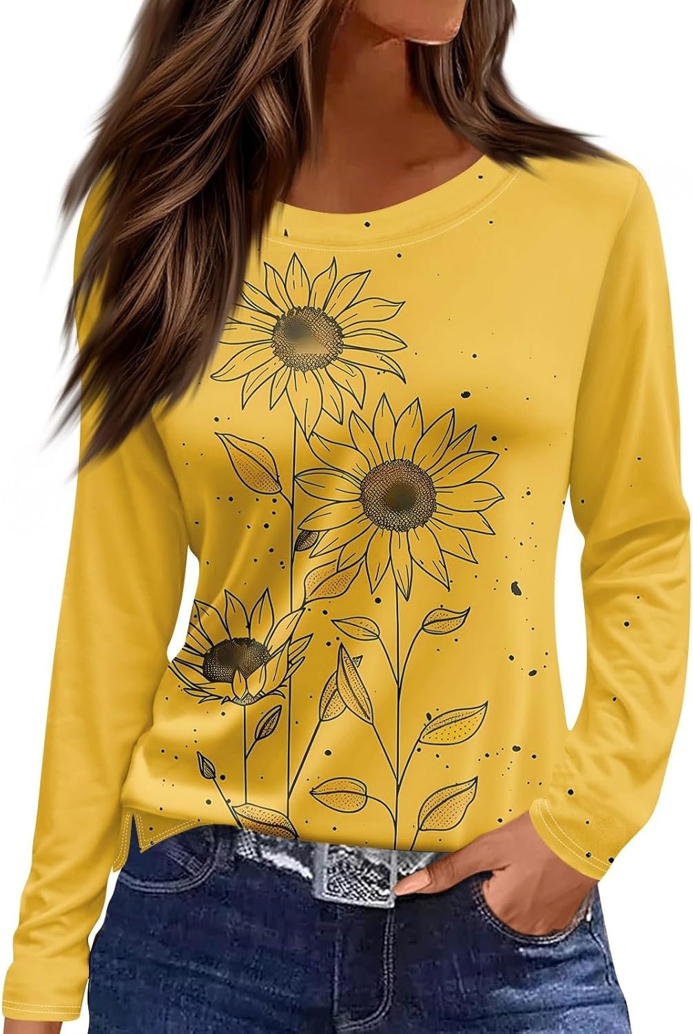 Long Sleeve Shirts for Women 2025 Fall Fashion Basic Trendy ...