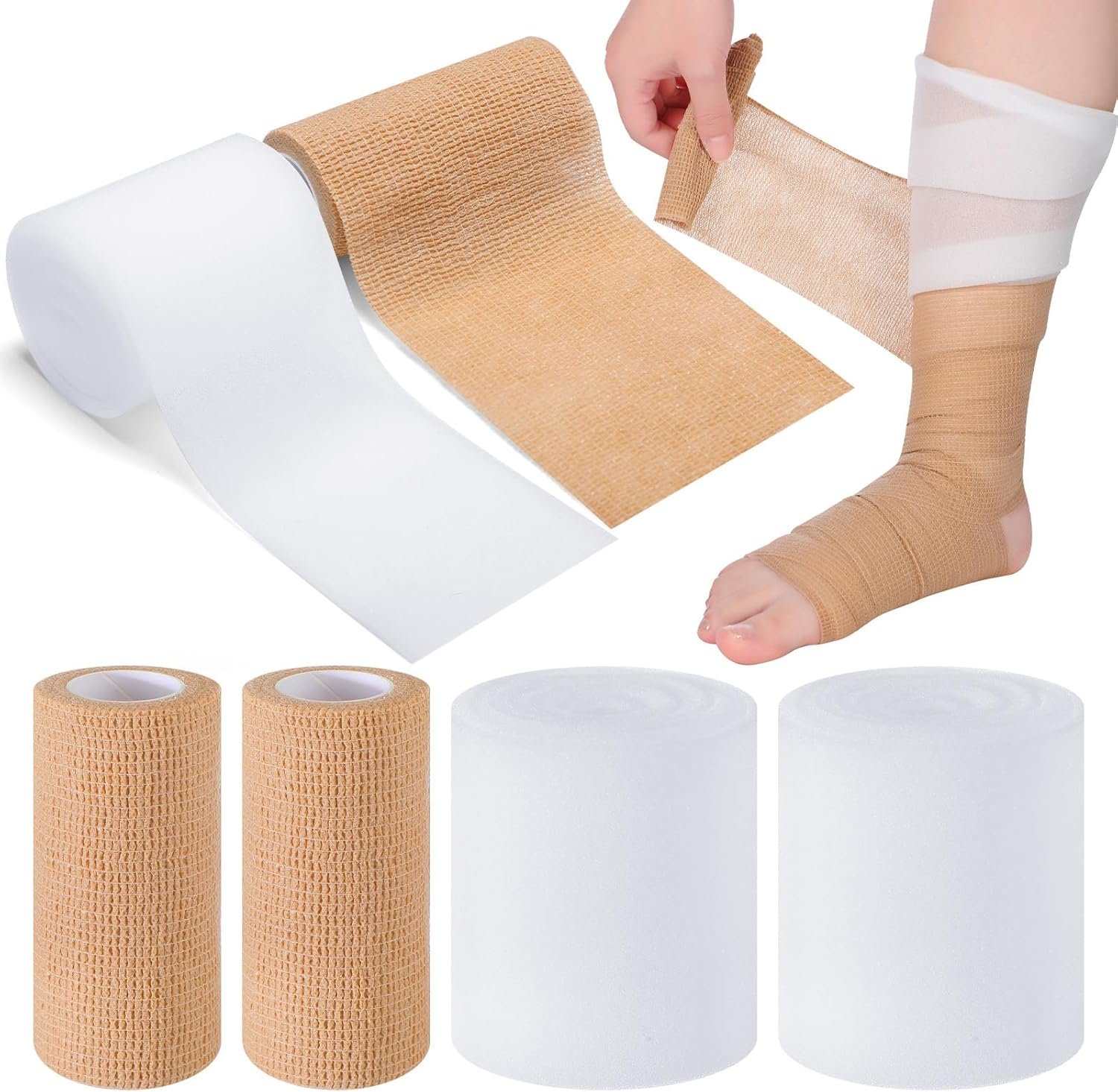 Geiserailie 4 Pcs 2 Layer Compression Bandage System Lymphed...