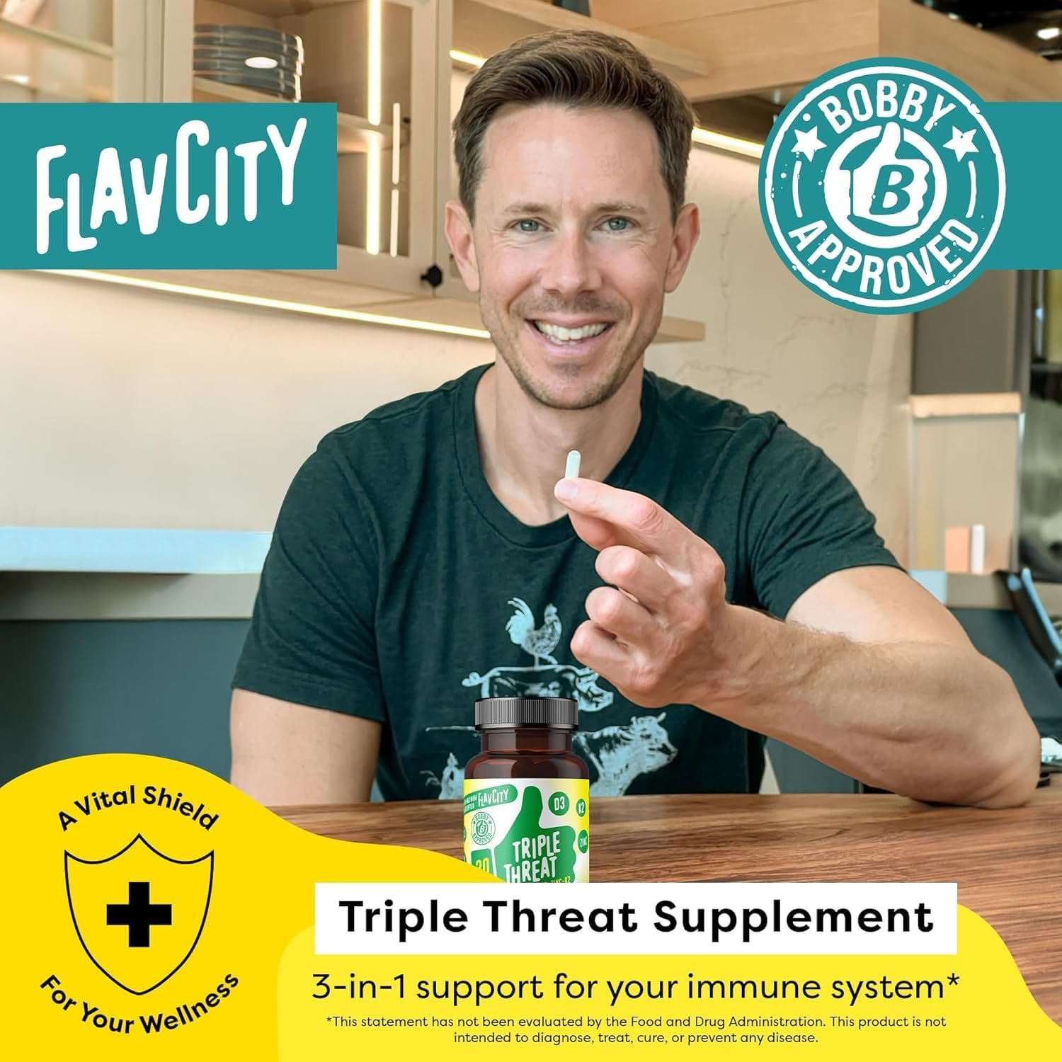 FlavCity Vitamin D3, K2 & Zinc – Triple Threat Su...