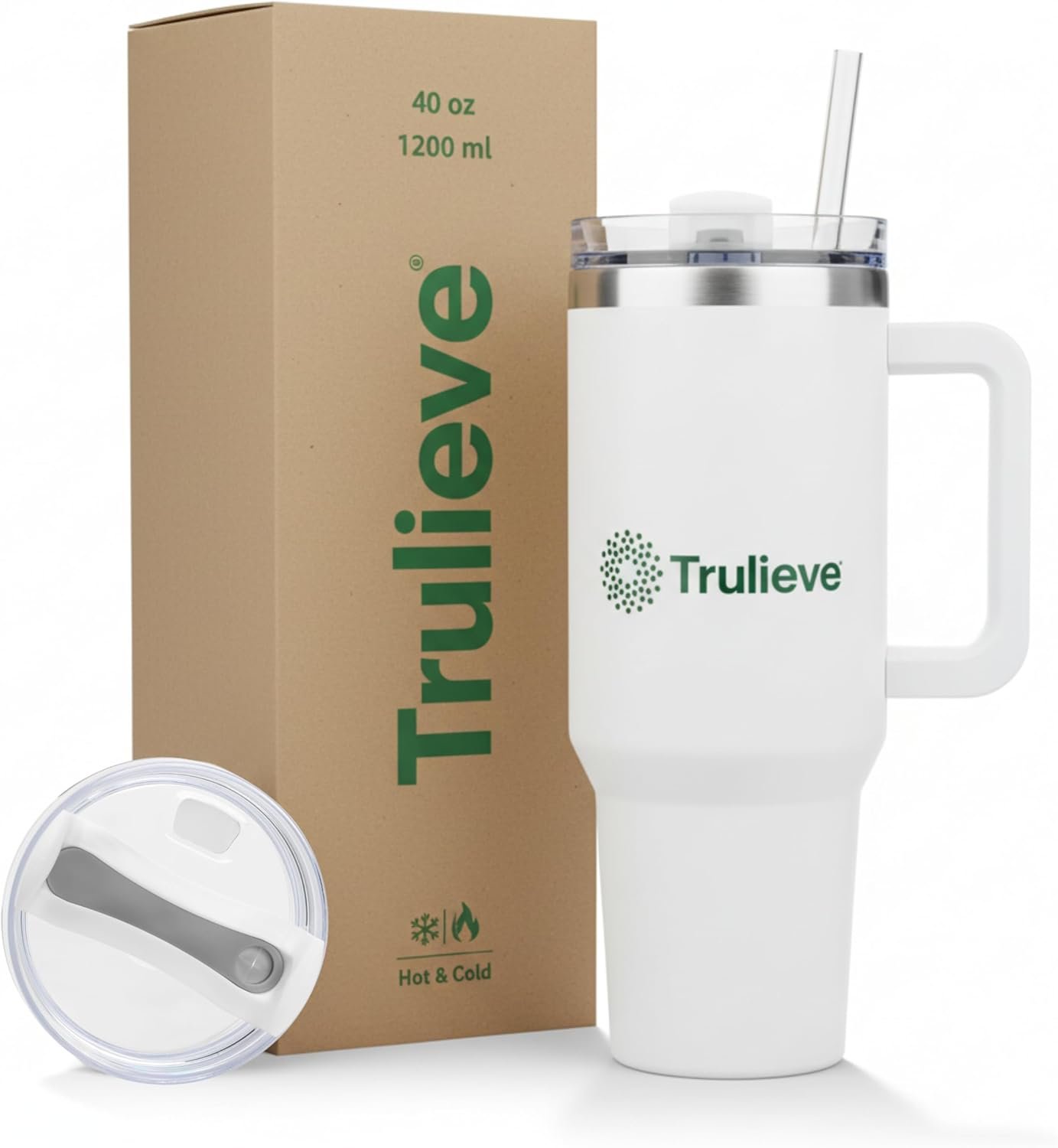 40oz Insulated Tumbler with Handle and Straw – Stainless S...