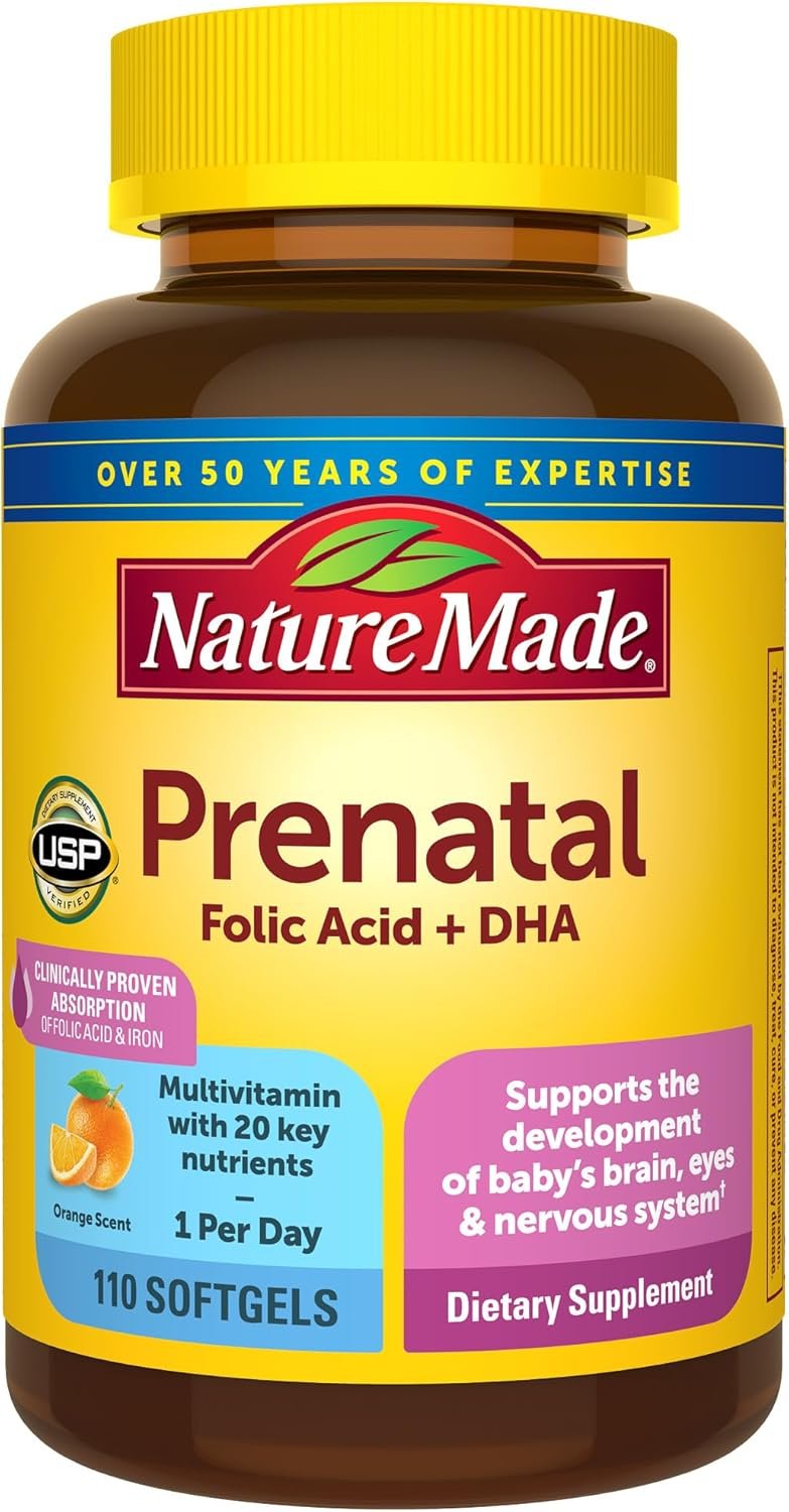 Nature Made Prenatal with Folic Acid + DHA, Prenatal Vitamin...