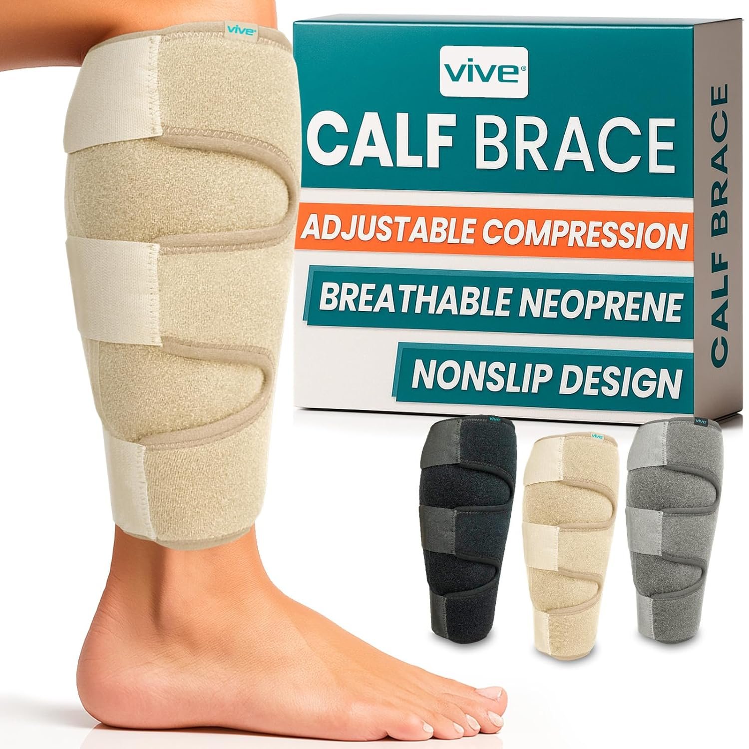 Vive Calf Brace – Adjustable Shin Splint Support ̵...