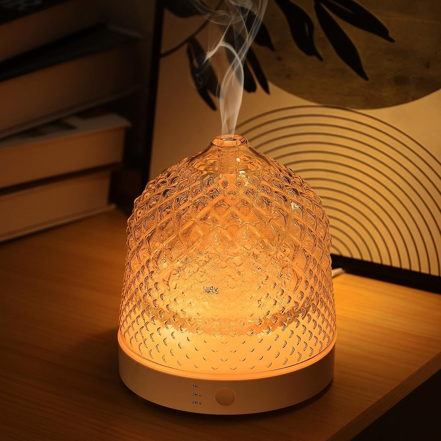 Glass Essential Oil Diffuser, 200ml Ultrasonic Aroma Diffuse...