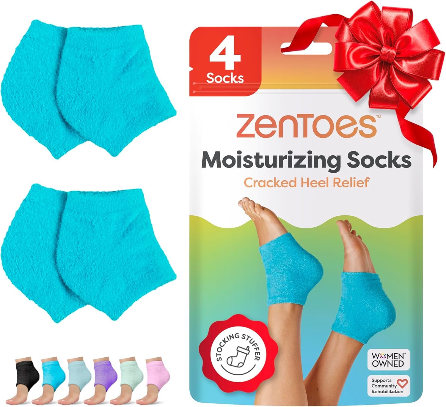 ZenToes Moisturizing Socks for Cracked Heel Treatment, Vitam...