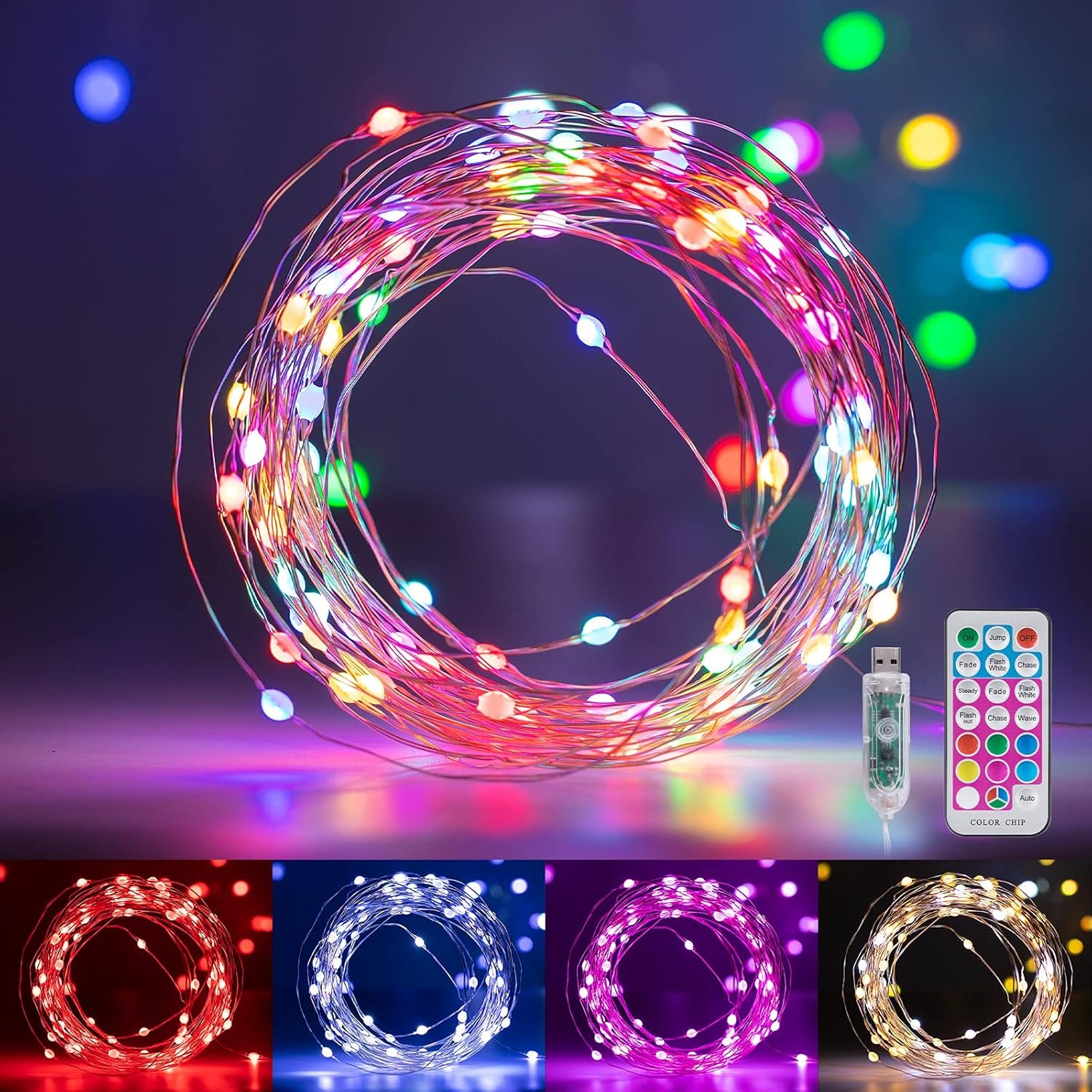 Minetom Fairy Lights Color Changing – 33FT 100 LED Str...
