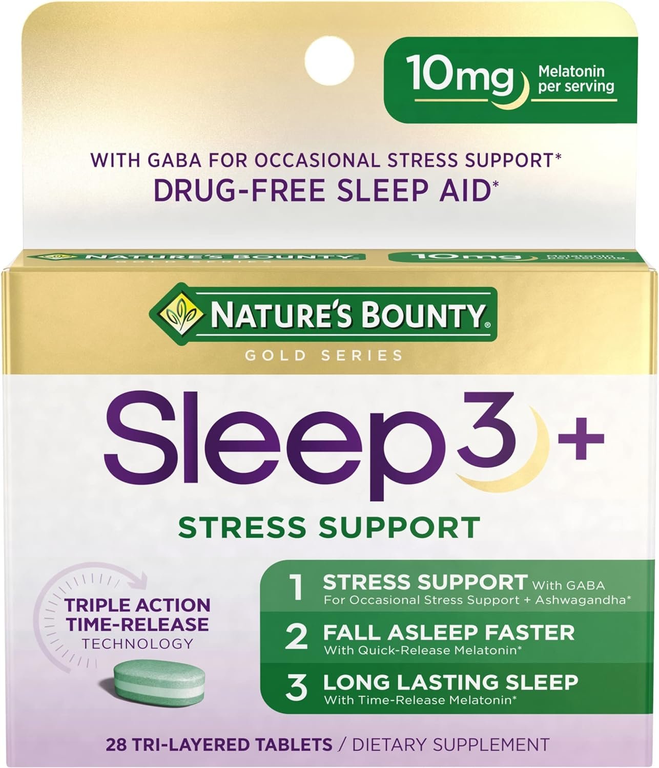 Nature’s Bounty Sleep + Stress Support, Sleep3 Maximum...
