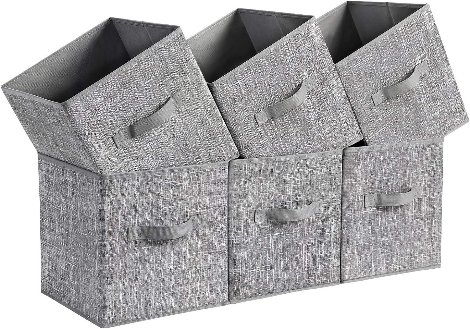 SONGMICS Storage Cubes, 11-Inch Non-Woven Fabric Bins with D...