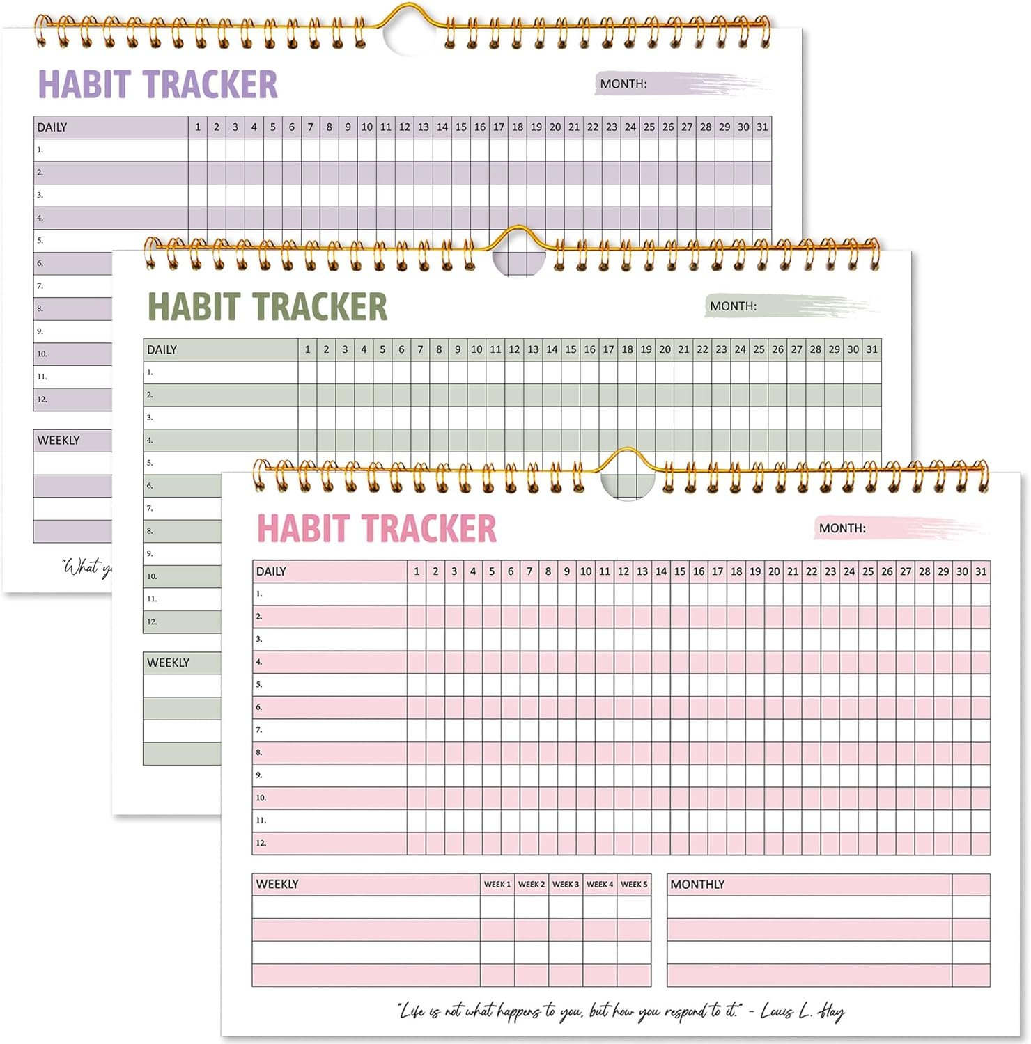 Habit Tracker Calendar, Daily Weekly Goal and Habit Tracker ...