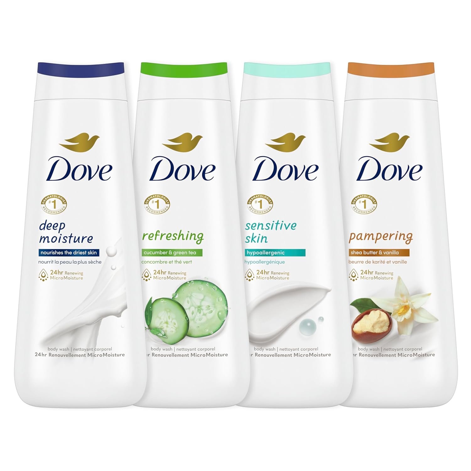 Dove Body Wash Deep Moisture, Sensitive Skin, Cucumber and G...