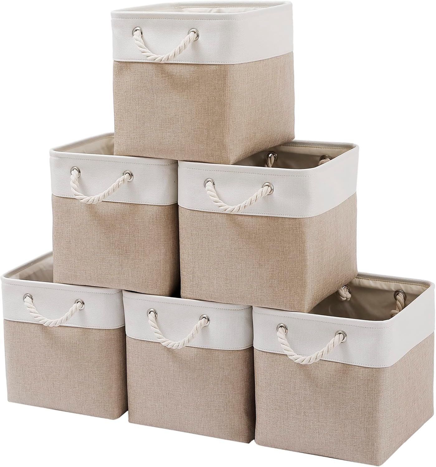 11 x 11 Inch Cube Storage Bins, 6 Pack Large Collapsible Fab...