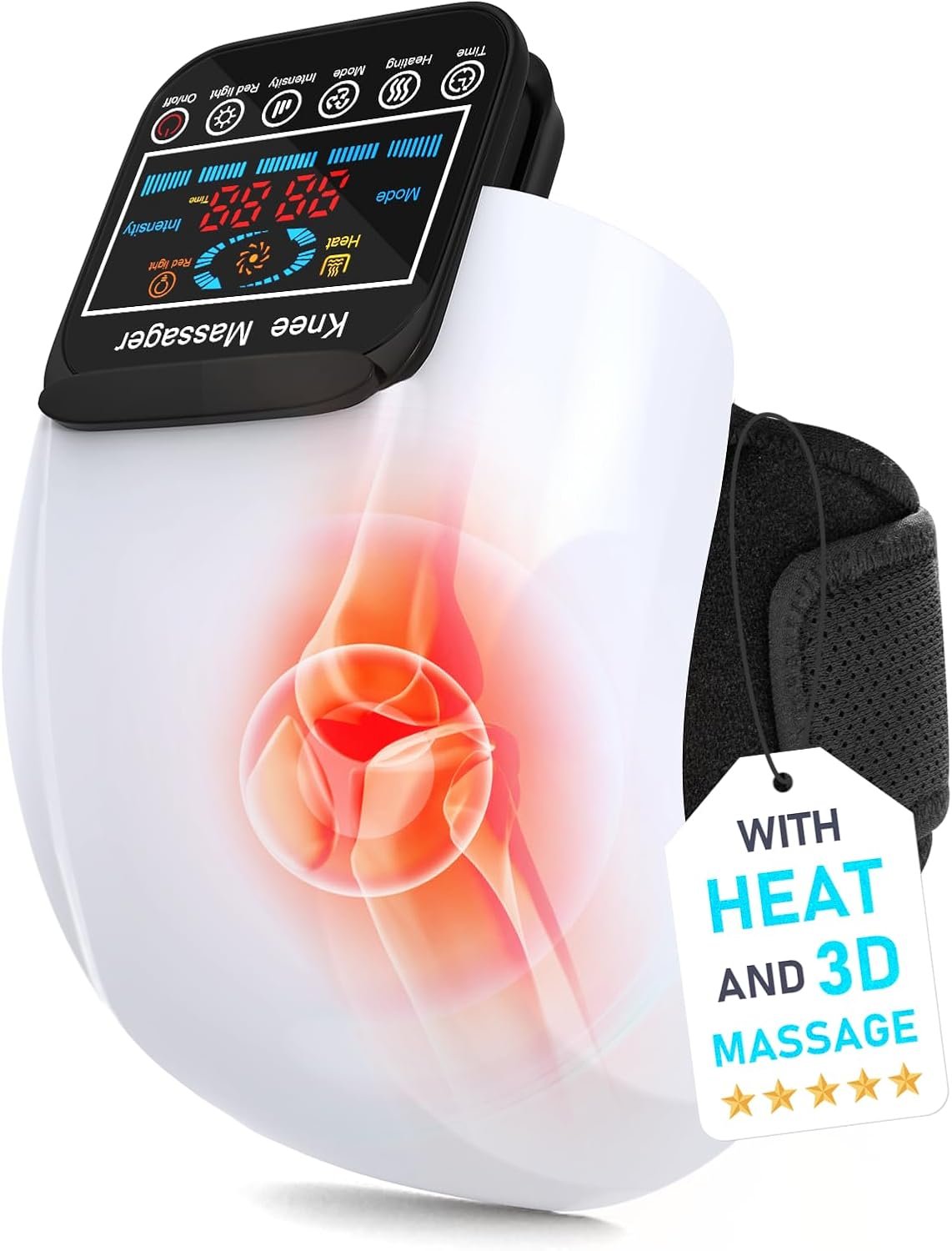 Knee Massager 4 in 1 with Heat, Vibration, Red Light and 3D ...