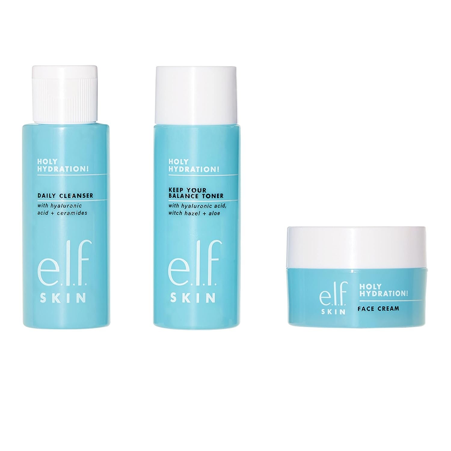 e.l.f. Skin Holy Hydration! The Essentials Mini Kit, Cleanse...