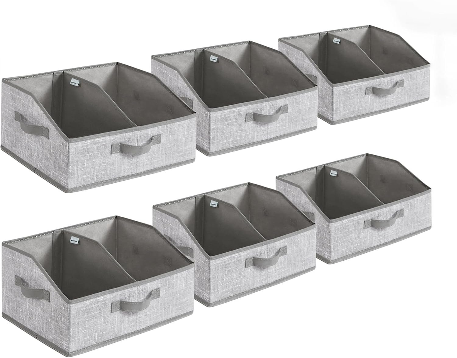 SONGMICS Set of 6 Storage Baskets, Foldable Storage Bins wit...