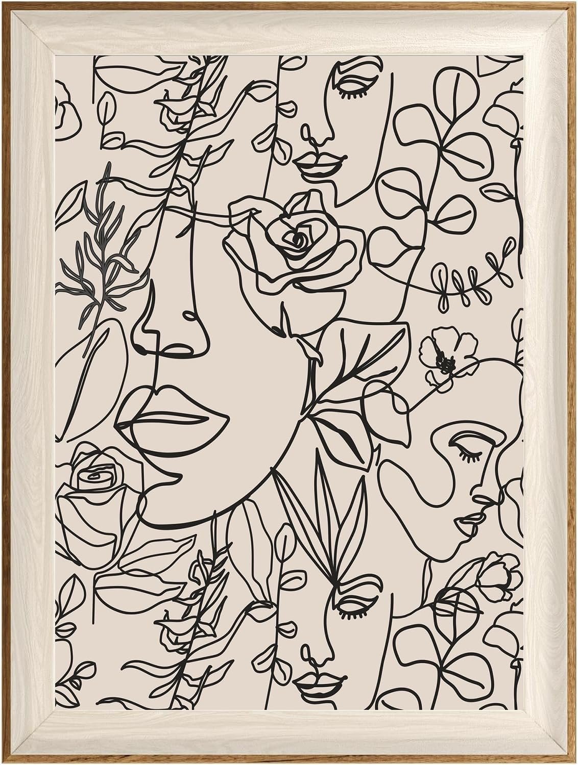 ASTRDECOR Abstract Framed Wall Art, Minimalist Boho Art Prin...