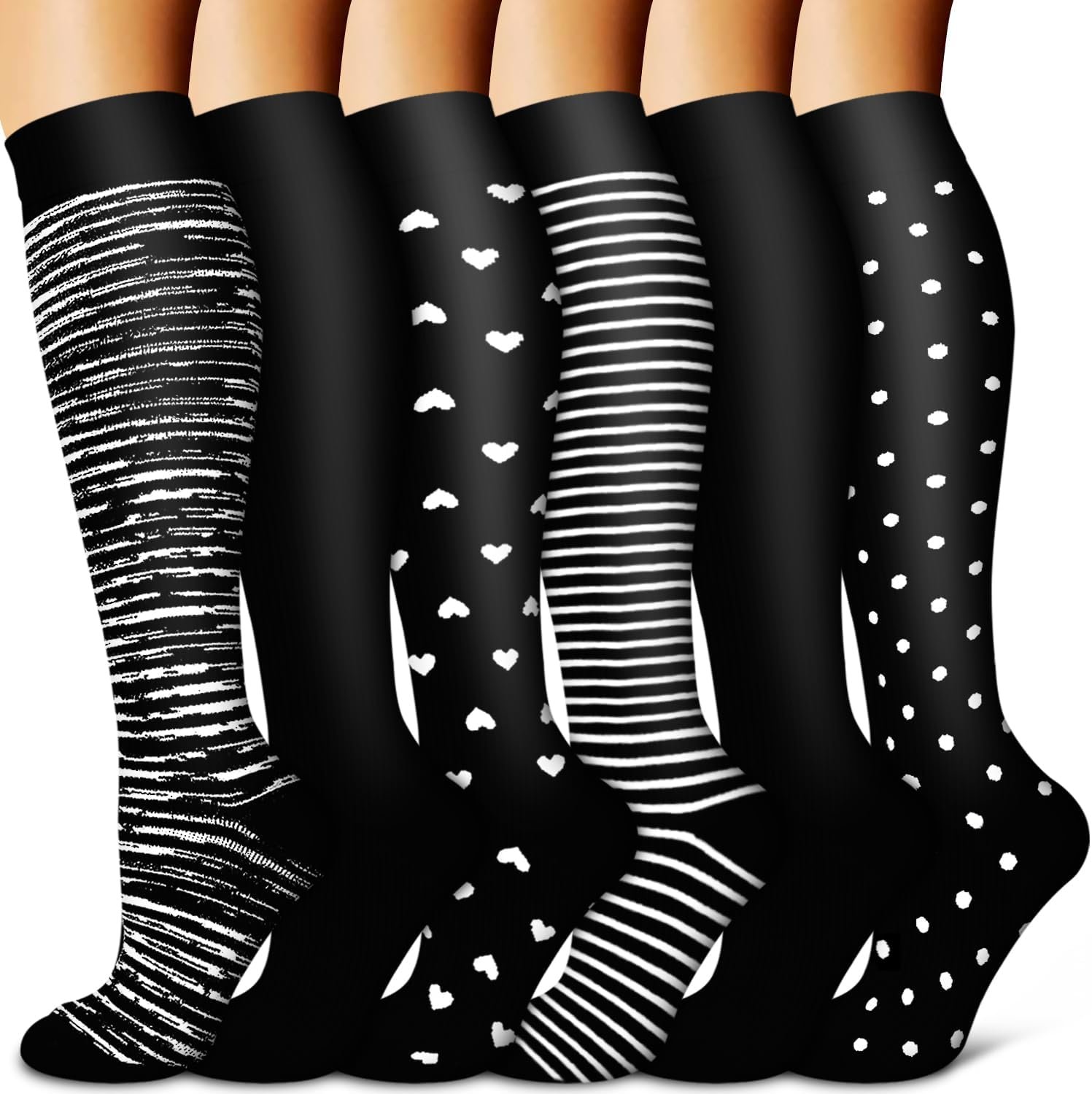 BLUEENJOY Copper Compression Socks for Women & Men (6 p...