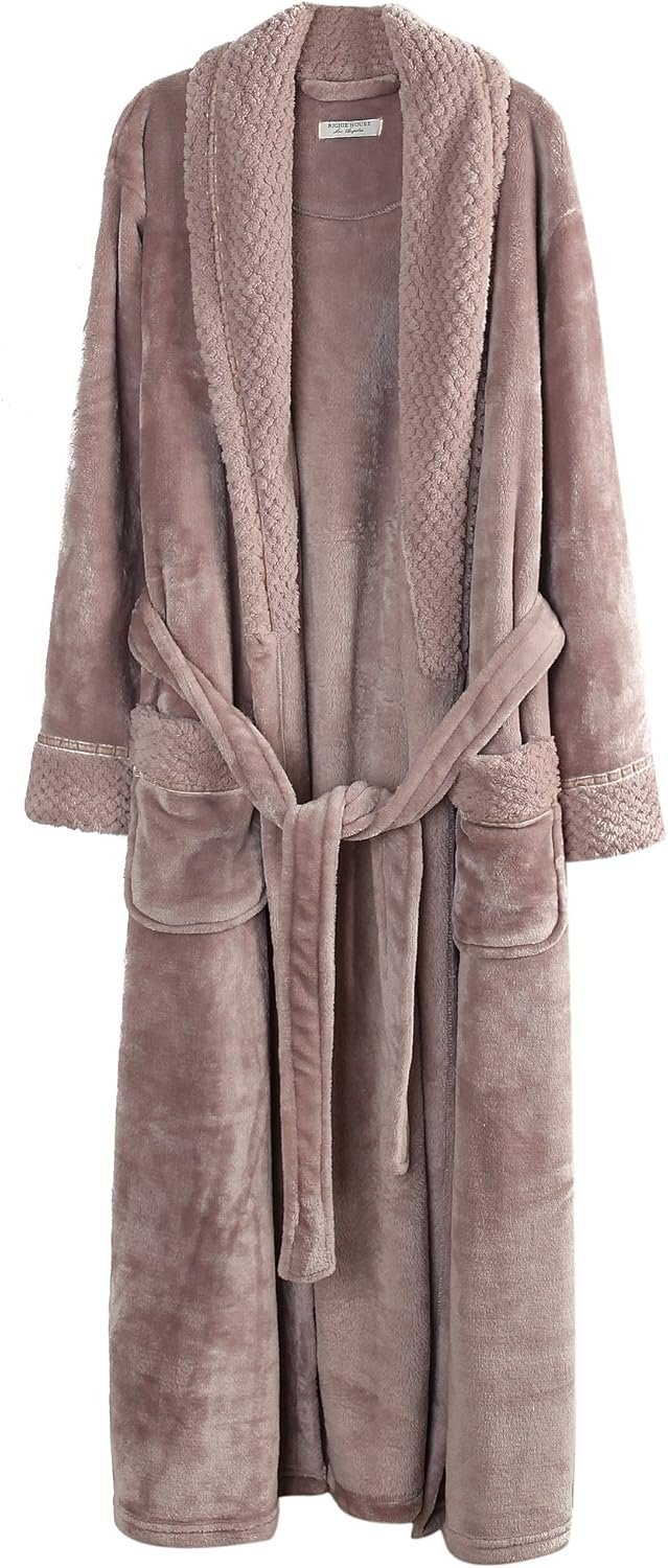 Richie House Women’s Plush Soft Warm Fleece Bathrobe R...