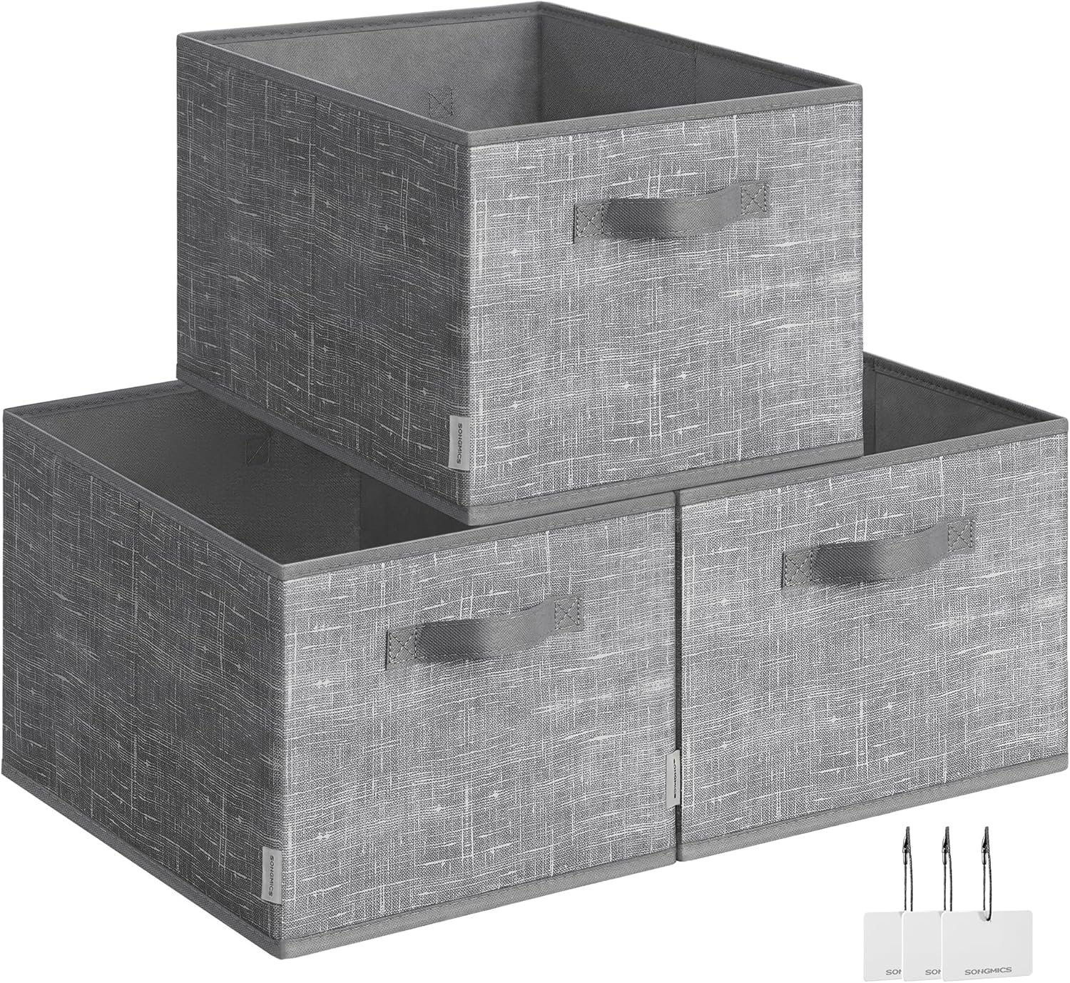 SONGMICS Storage Cubes, 15.7 x 11.8 x 9.5 Inches Non-Woven F...