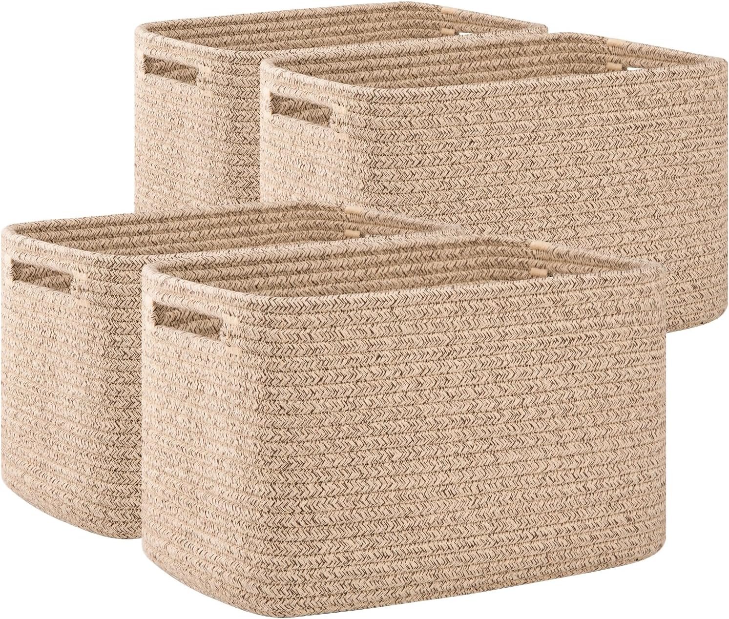 OIAHOMY 4 Pack Storage Baskets for Organizing, Cube Storage ...