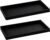 2PCS 11.8” L x 5” W Silicone Soap Dispenser Tray, Bathroom Sink Vanity Trays for Dresser Tops, Toilet, Small Black Tray for Scrubber, Lotion Bottles, Perfume, Jewelry, Candle, Key Trinket Ring-Black